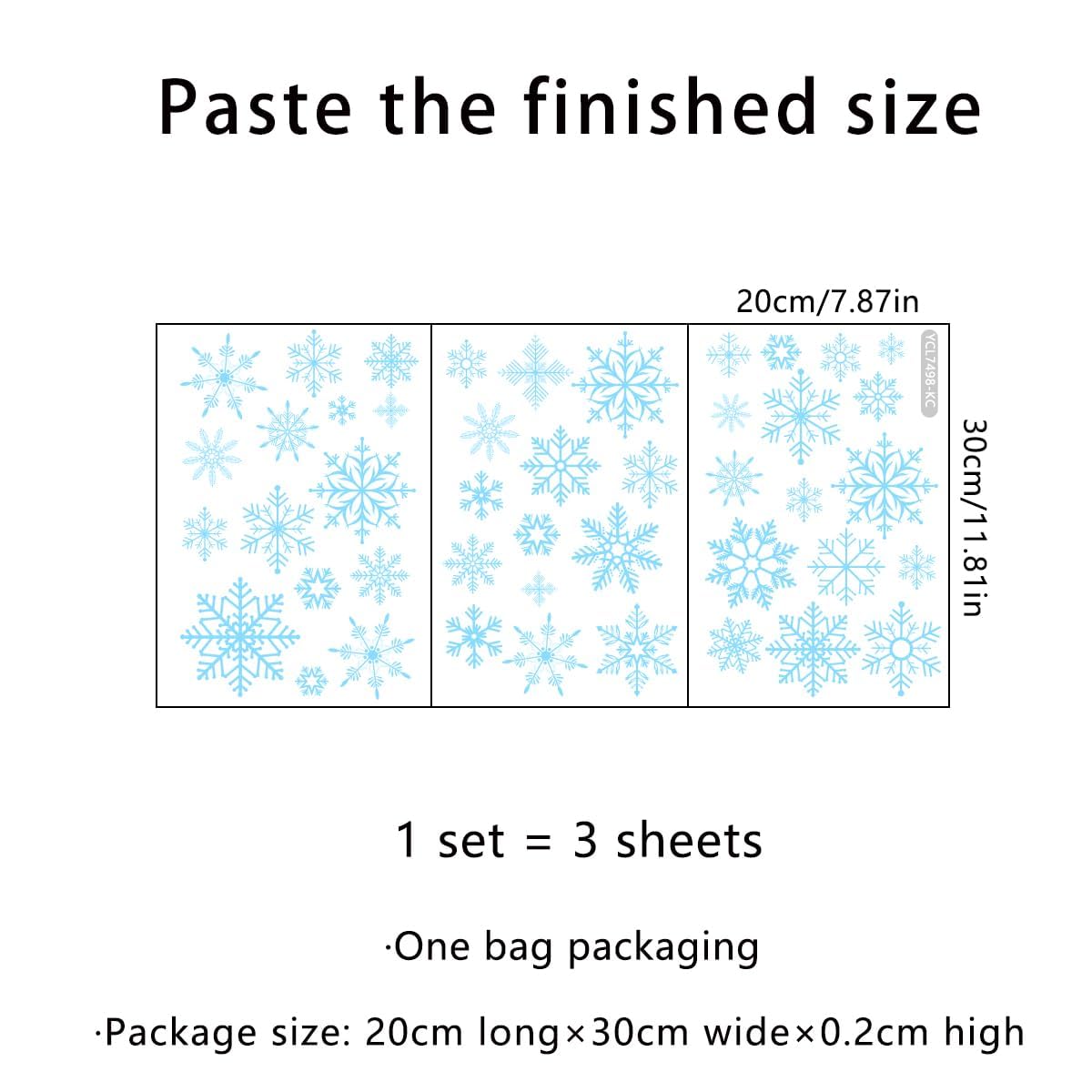 Glow in The Dark Christmas Snowflake Wall Decal Blue Luminous Christmas Snowflake Wall Stickers Removable Window Cling Party Supplies for Holiday Decoration