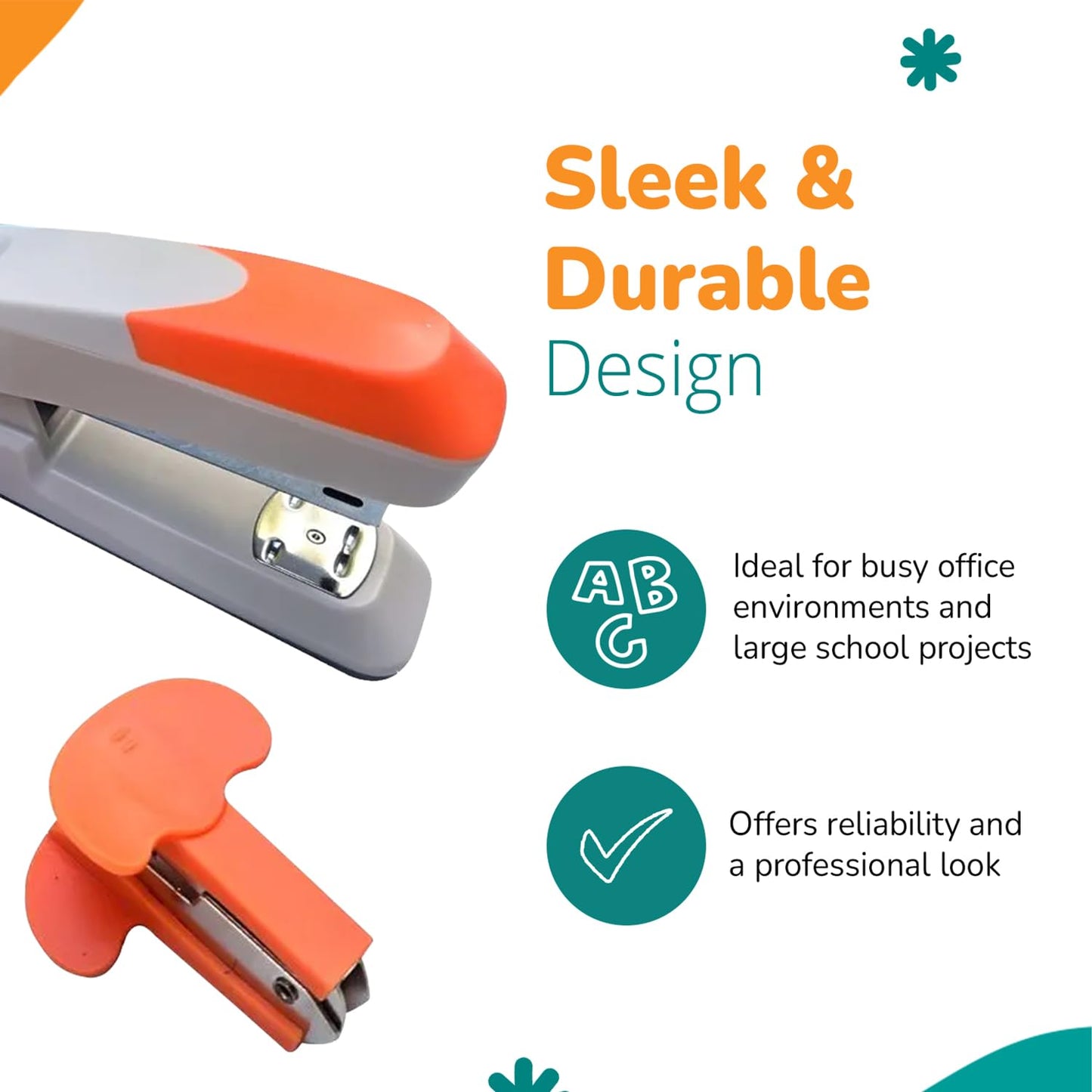 Channie's Stapler and Staple Remover Set - Sleek & Durable Paper Stapler, Effortlessly Staples 20 Sheets - Office Stapler for Desk, Classroom, Home, School - Includes Staple Remover Tool