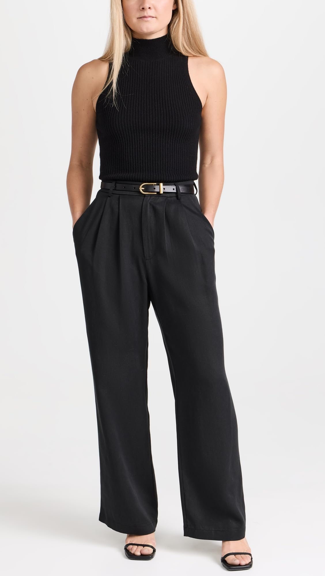 FRAME Women's Petit Simple Art Deco Belt, Black, S