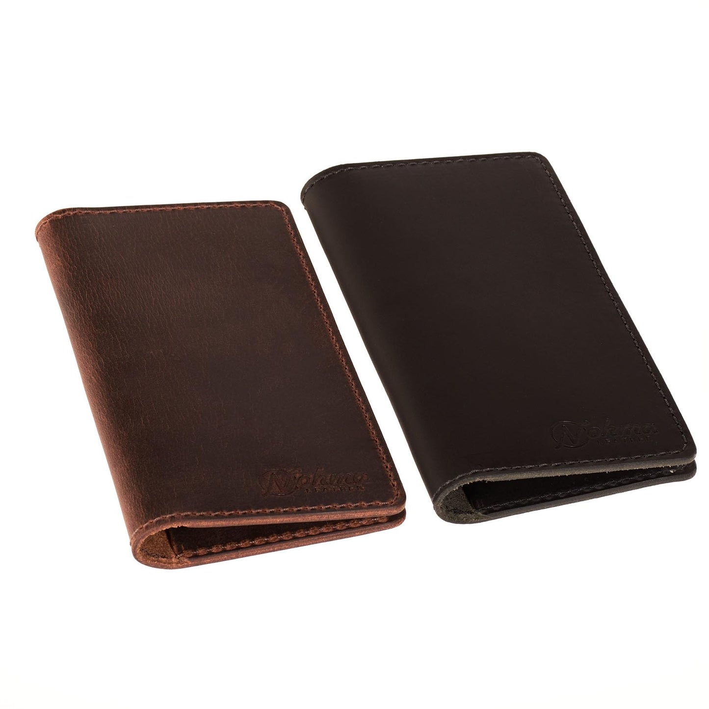 Nohma Leather Checkbook Cover - Leather Checkbook Wallet for Standard Checks, Handmade in USA (Checkbook, Black)