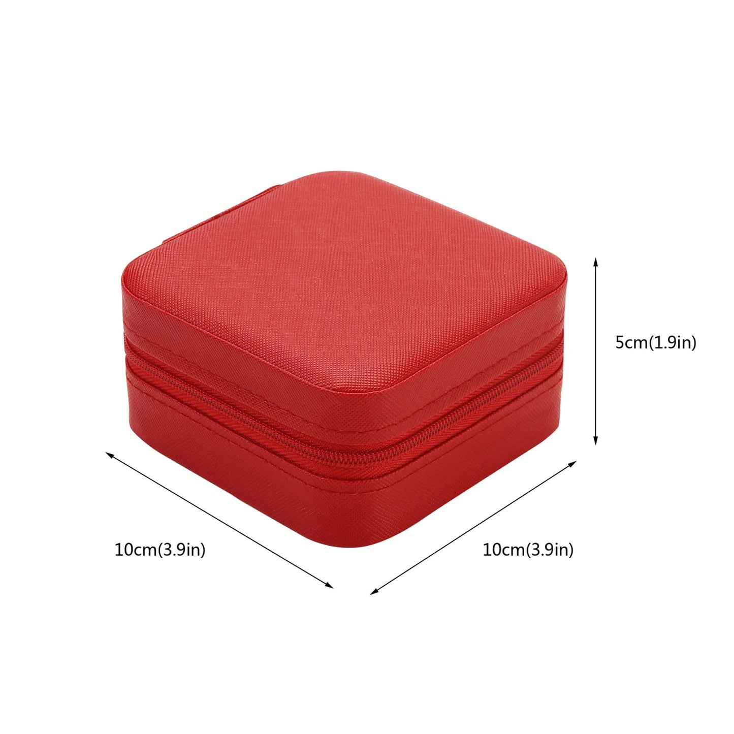 TRODANCE Mini Jewelry Case, Small Travel Jewelry Organizer, Portable Jewelry Box Mini Storage Organizer Display Box For Rings Earrings Necklaces (Red-4pcs)