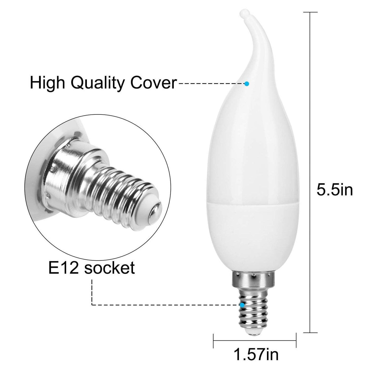 Venforze E12 3 Mode LED Candelabra Flame Light Bulbs 8 Pack, 1.2W Warm White, 1800k Candle Light, Flame Tip for Christmas Party Decorations
