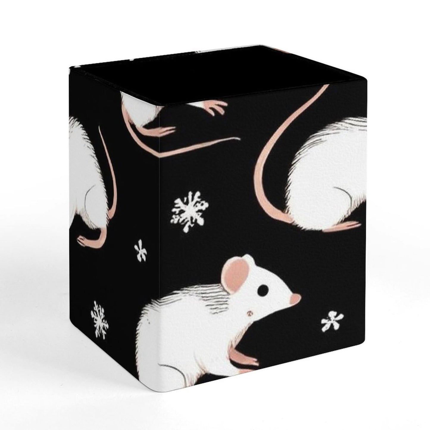 UTRSIFB Holder Cup Makeup Brush Storage Organizer, Waterproof Multifunctional Office Supplies, Pen Holder Square Leather Pencil Opossum