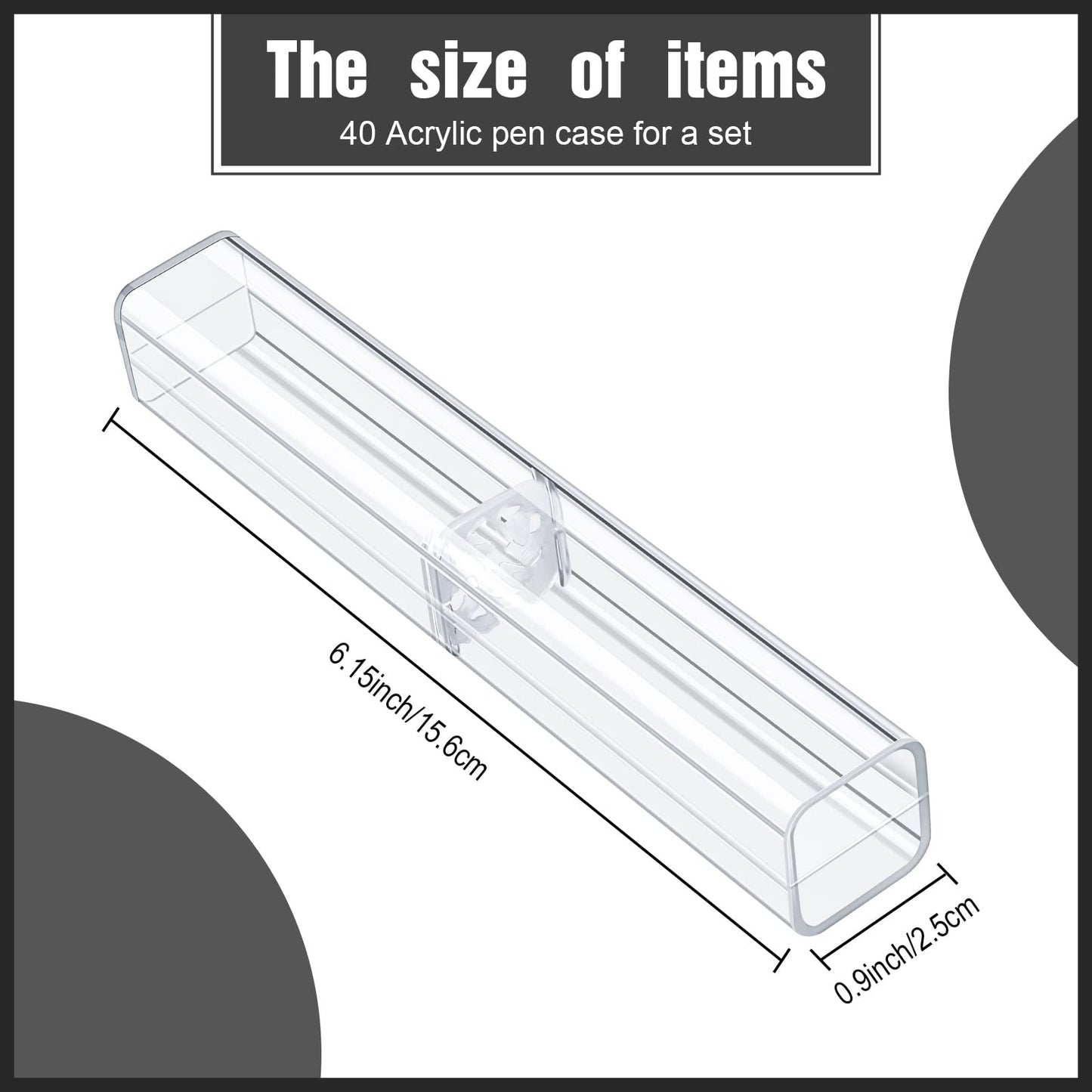 Spakon 40 Pieces Pen Gift Boxes, Acrylic Plastic Pen Cases Storage Plastic Pencil Box Case Transparent Pencil Container for Student School Office Supply