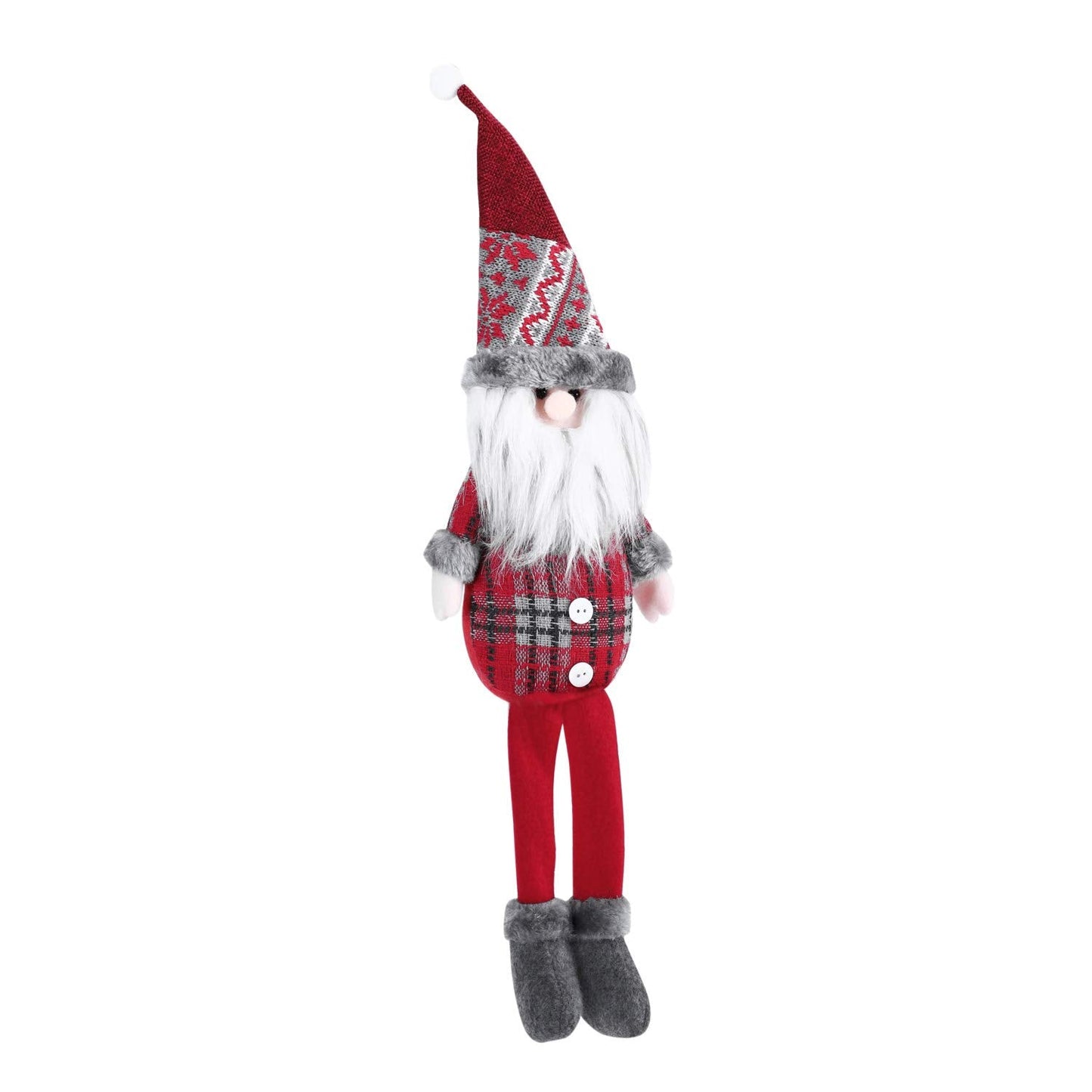 SIQITECHNO Christmas Decorations Long-Legged Santa Claus Elk Mouse Snowmen Sitting Hanging Plush Figurine Doll Ornaments for Home Window Table Fireplace Shelf Sitter Christmas Party Decoration Gifts