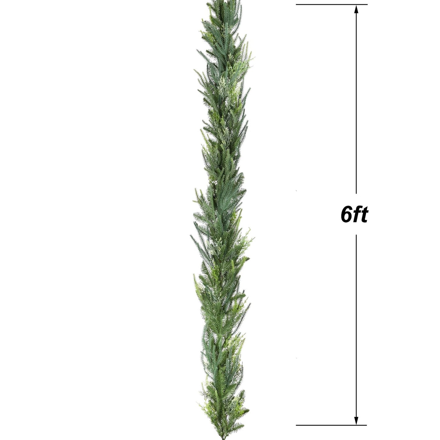 Artiflr Christmas Norfolk Pine and Cedar Garland for Holiday Mantel, Fireplace, Table Decor