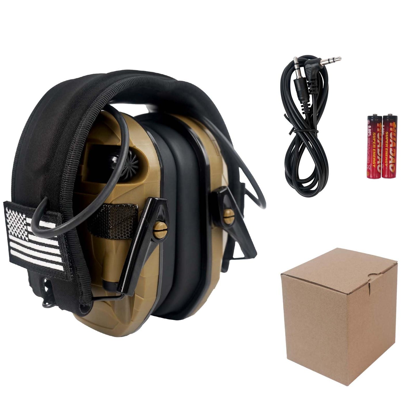 YYTDDUUU Electronic Shooting Ear Protection Earmuffs, 5X Sound Amplification Headphones with NRR 23dB Active Noise Reduction for Hunting & Gun Range(Brown)