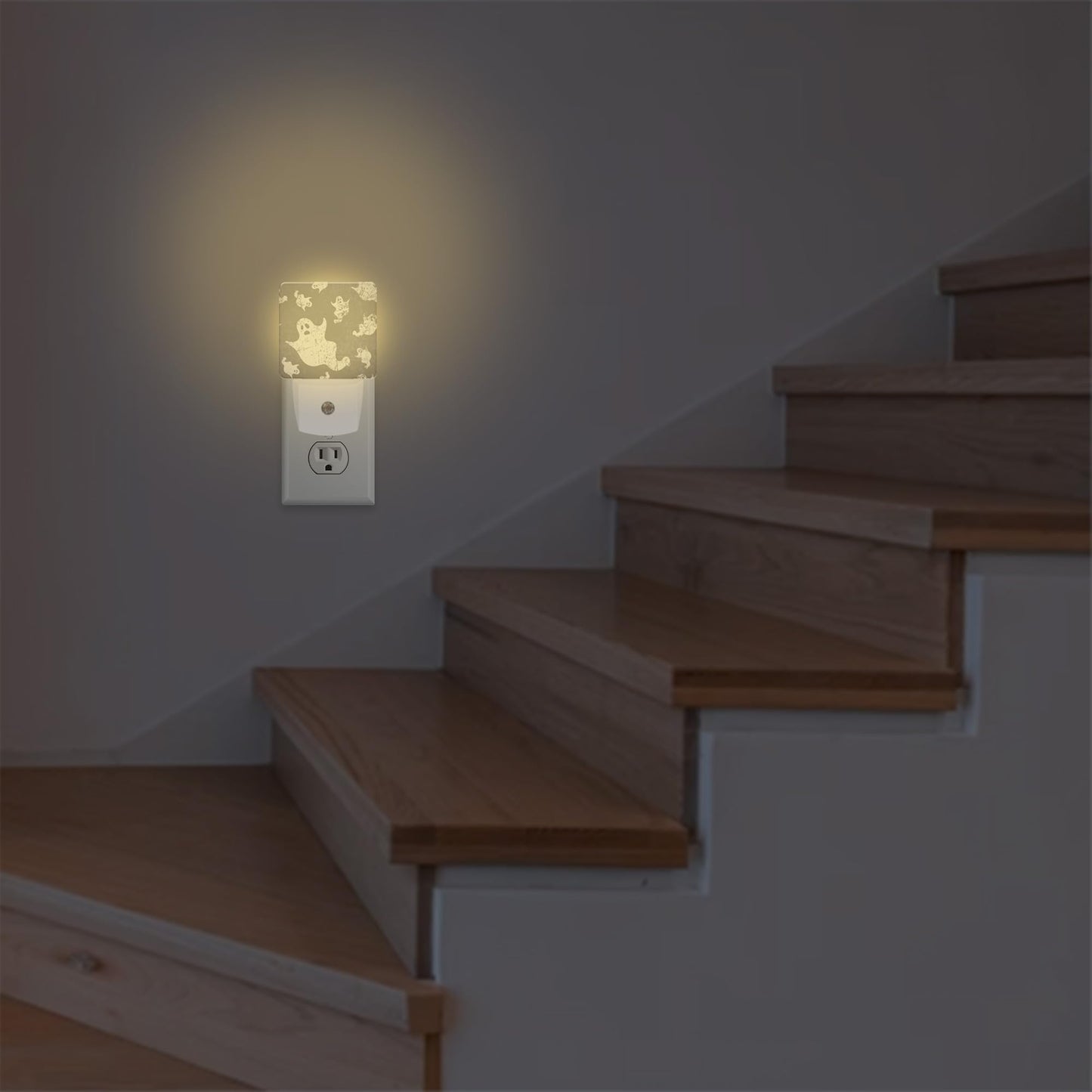 KXWQTRDD Halloween Ghosts Funny Night Light Plug into Wall,Night Lights with Dust to Dawn Sensor,Auto Turn on and Off,Glow Nightlight for Bathroom,Bedroom,Kitchen,Stairs,Hallway