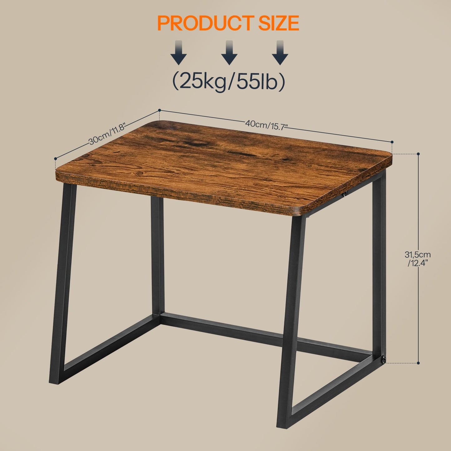 HOOBRO Printer Stand with Storage for Desk, 2-Tier Desktop Printer Shelf, Desk Organizer for Office, Kitchen, Living Room, Rustic Brown BF16PS01