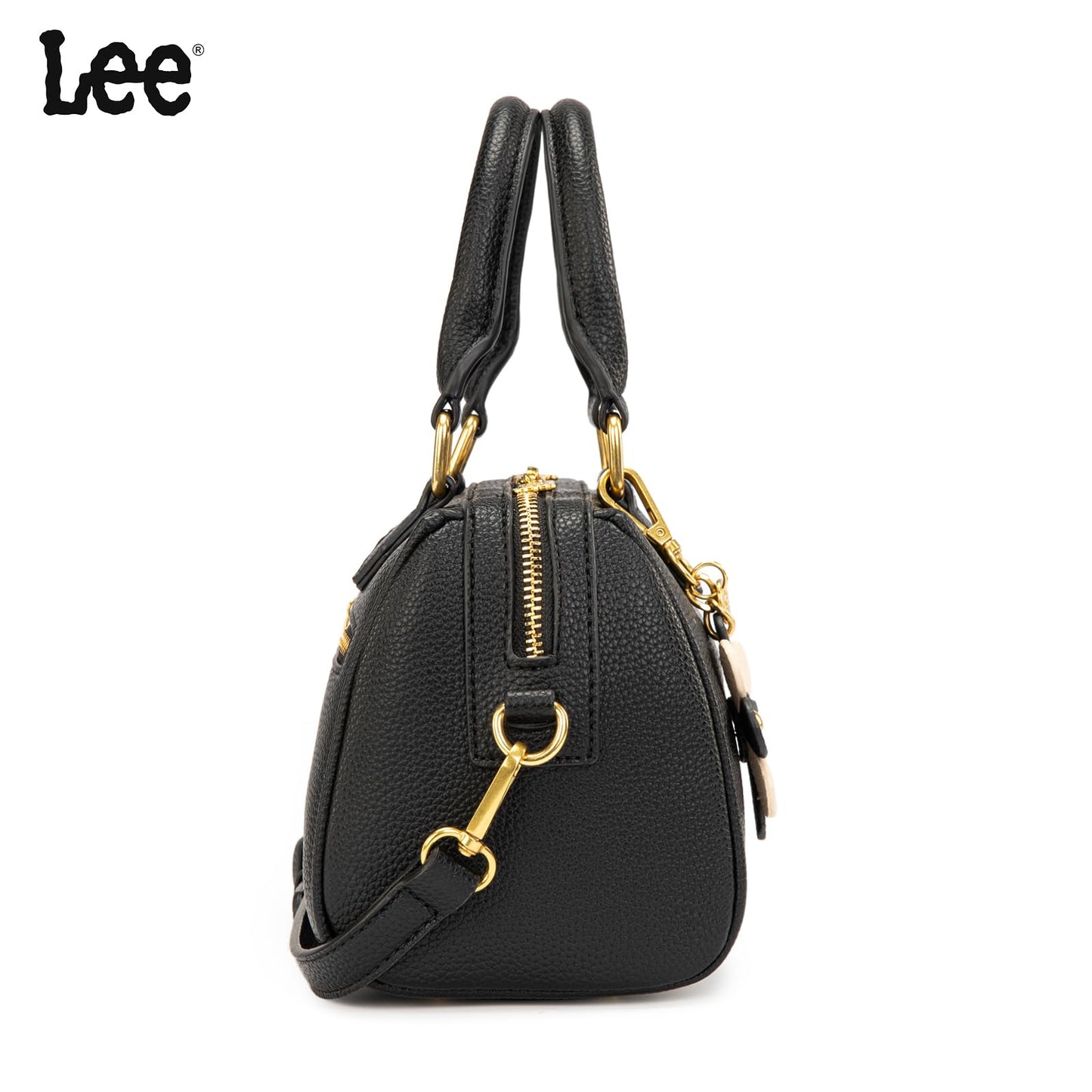 Lee Satchel Purses for Women, Small Top Handle Handbag, Convertible Crossbody Satchel with Detachable Shoulder Strap for Casual Use, LEE70-001BK