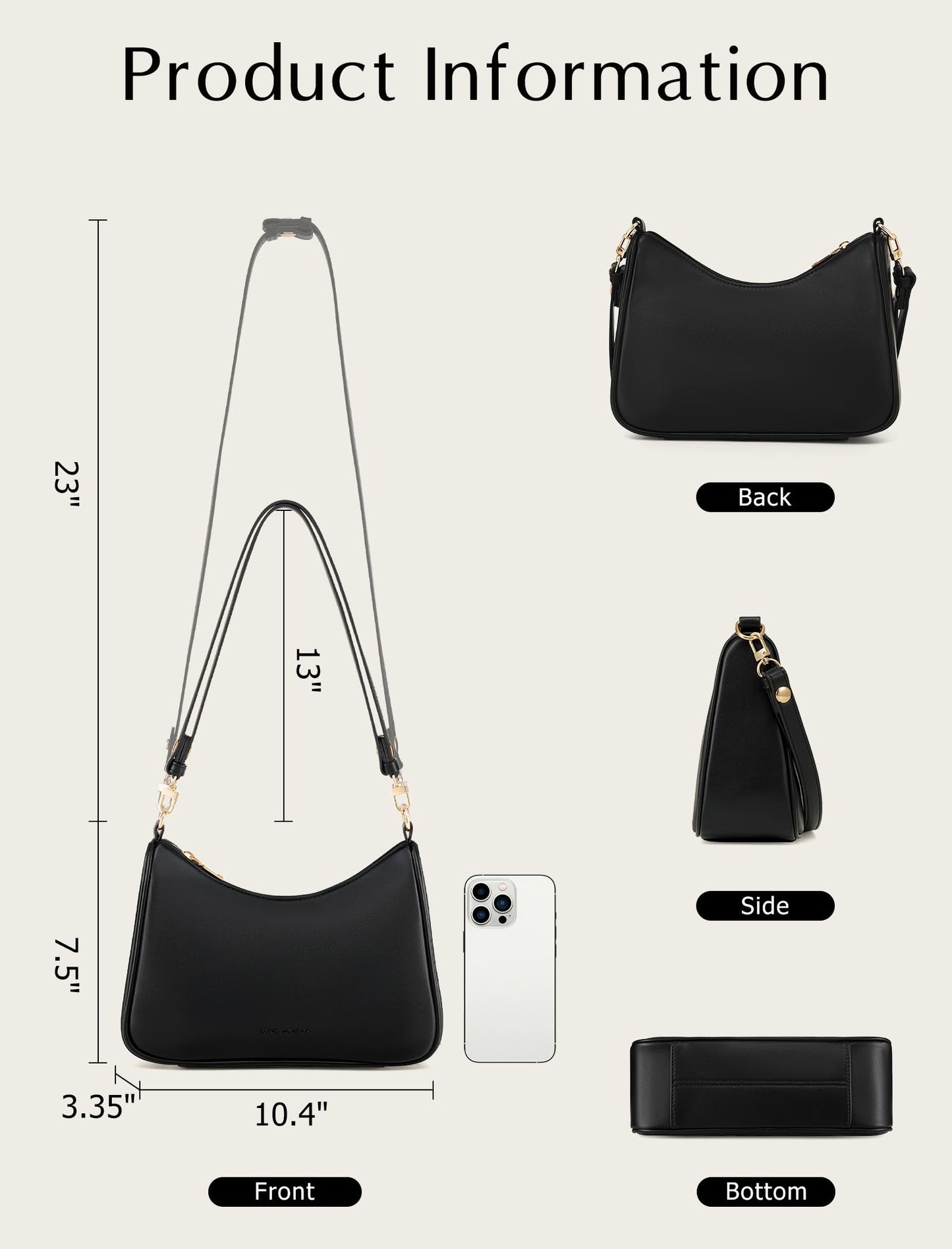 LONG VACATION Purse Shoulder Bag for Women - Cute Hobo Clutch Purse Trendy Underarm Handbag with Zipper & Straps for Daily Use