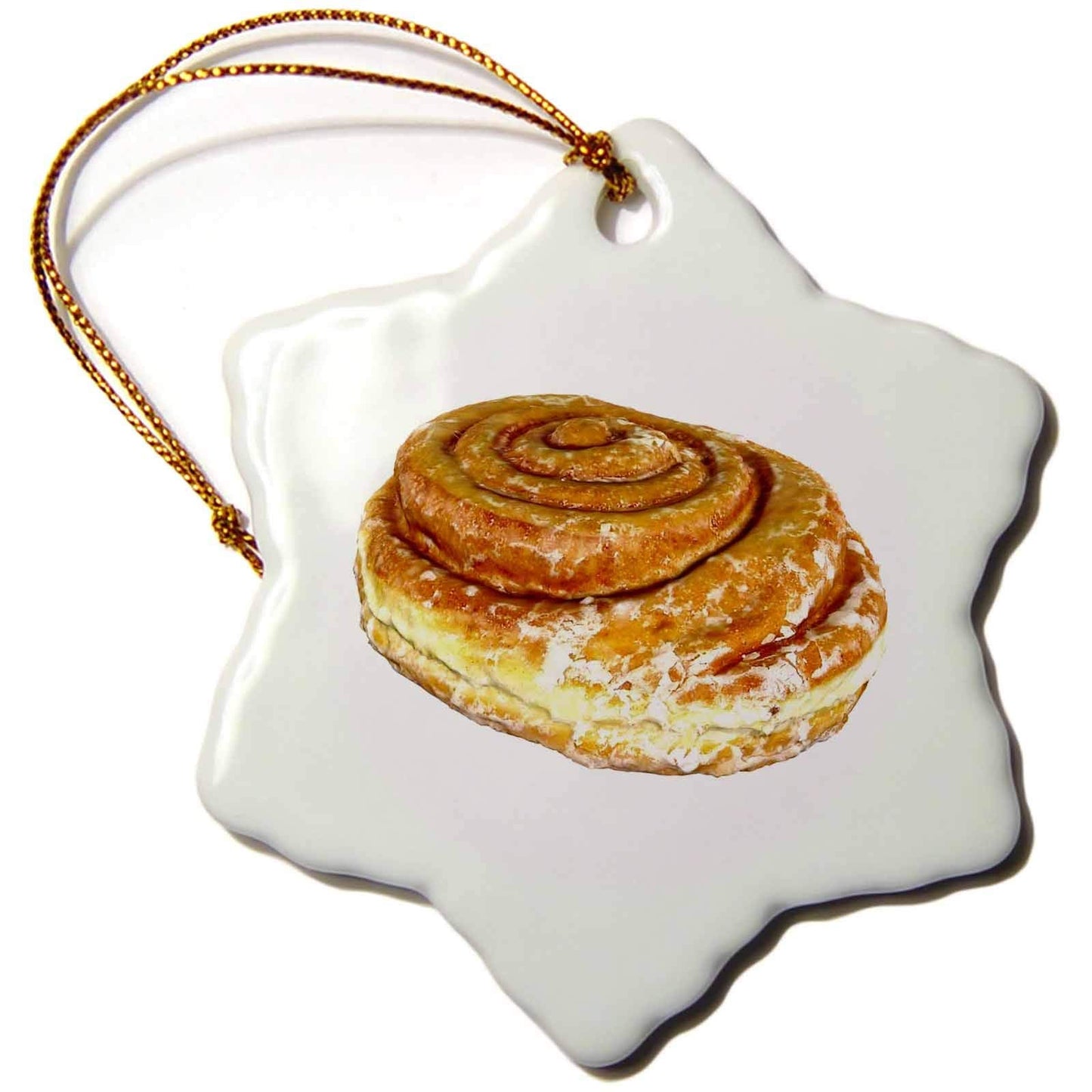 3dRose ORN_255245_1 Honey Bun Snowflake Ornament, 3"