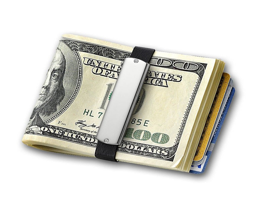 GRAND BAND Money Band with CZ's, Minimalist Wallet