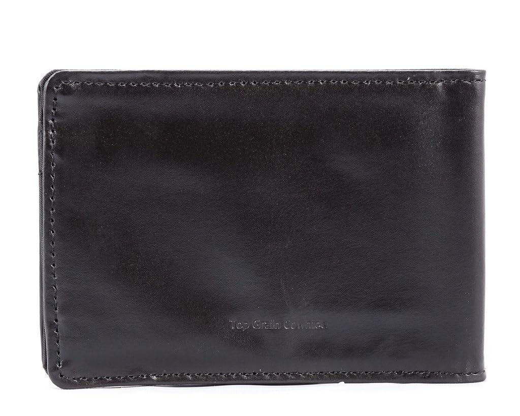 Big Skinny Men's Acrobat Leather Money Clip Slim Wallet, Holds Up to 20 Cards, Black