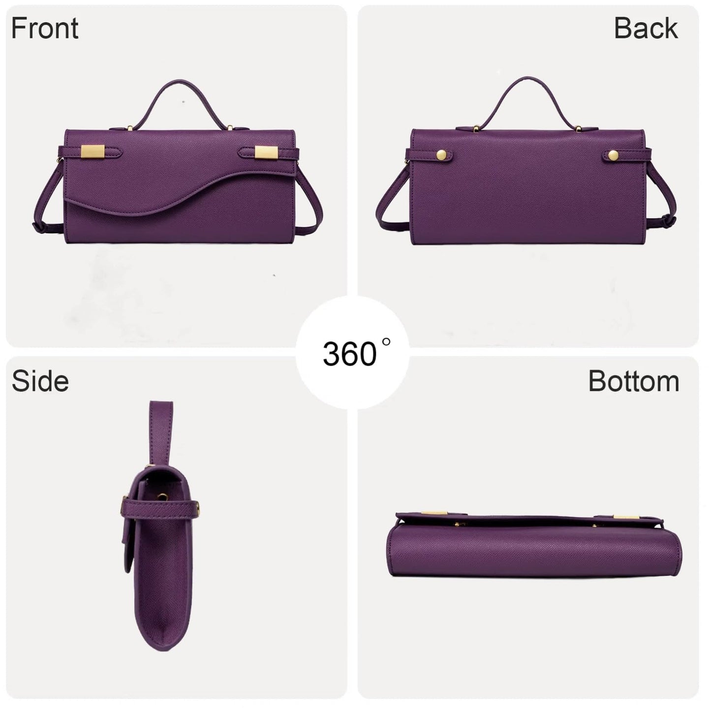 NEWROGENG Clutch Purses for Women PU Leather Clutch with Removable Shoulder Strap Evening Handbag for Women 2025