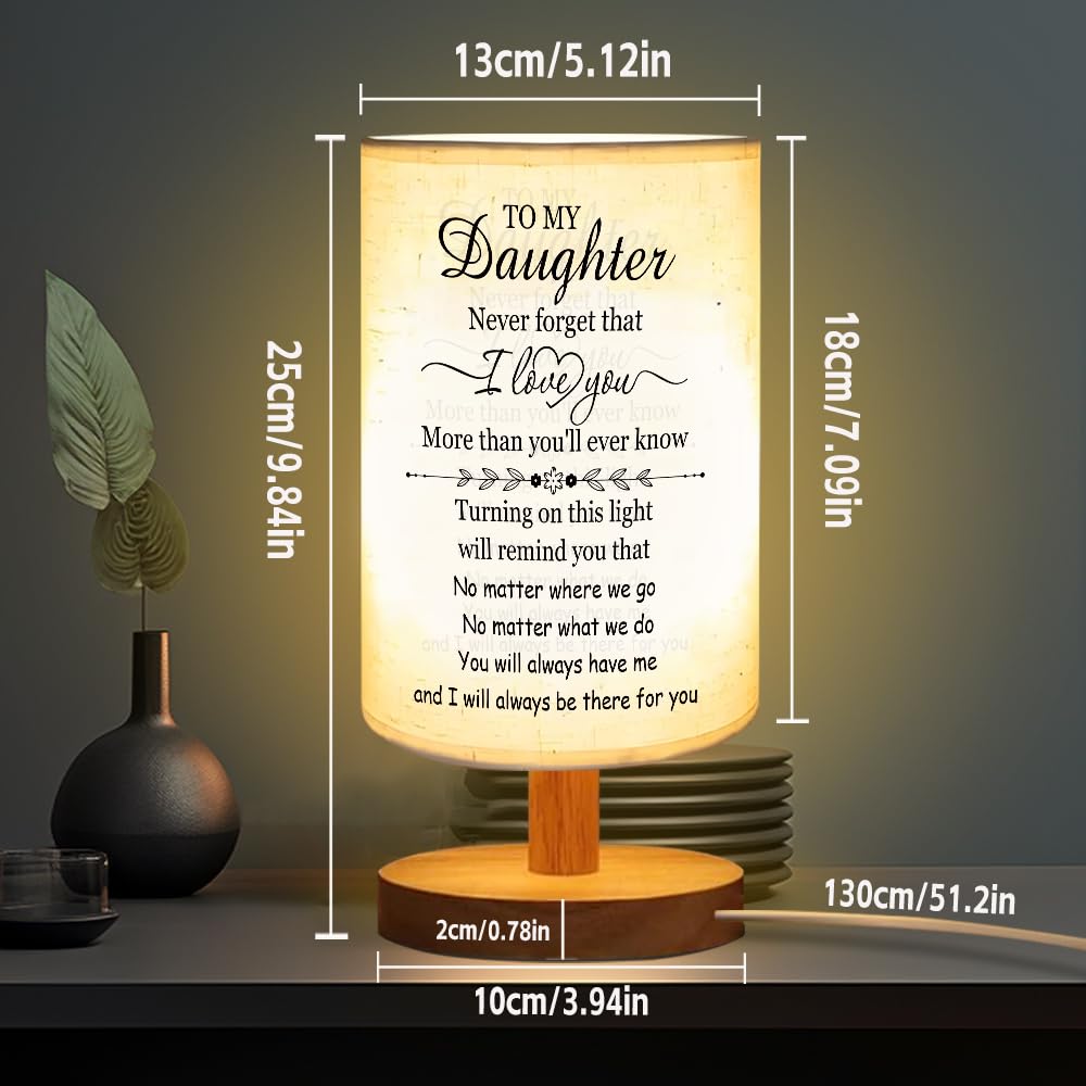 ZuEiiDop Daughter Valentines Gifts to My Daughter Table Lamp Christmas Easter Gifts for Adult Daughters from Mom Dad Mothers Day I Love You Graduation Birthday Gift for Grown Daughters Bedside Lamp
