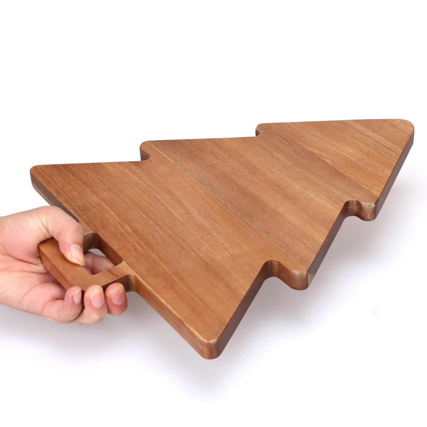 Christmas Kitchen Decor Tree Charcuterie Board Gift Acacia Wood Cutting Board with Handle Holiday Decorations Platter Wooden Xmas Cheese Boards Decorative Charcuterie Board Food Serving Tray