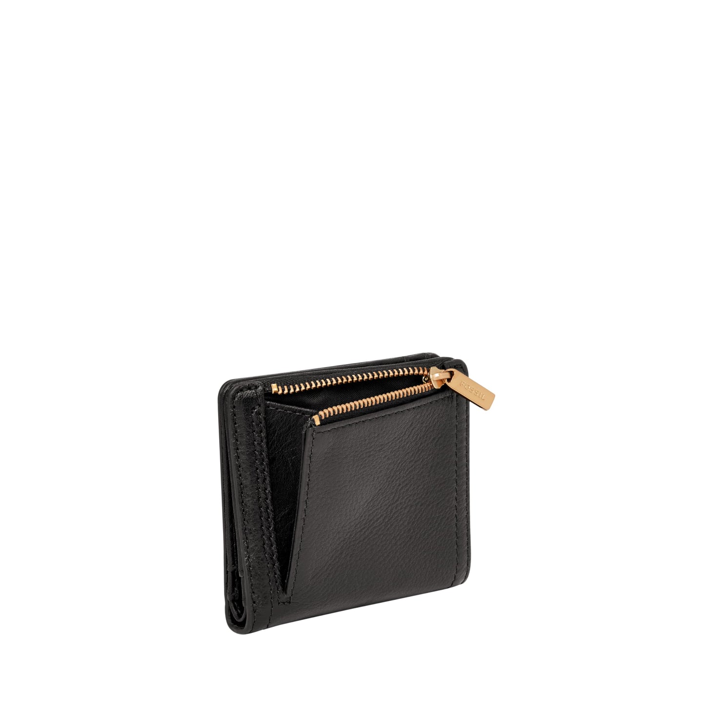 Fossil Women's Wallet, Logan Leather Wallet RFID Blocking Small Bifold, Black