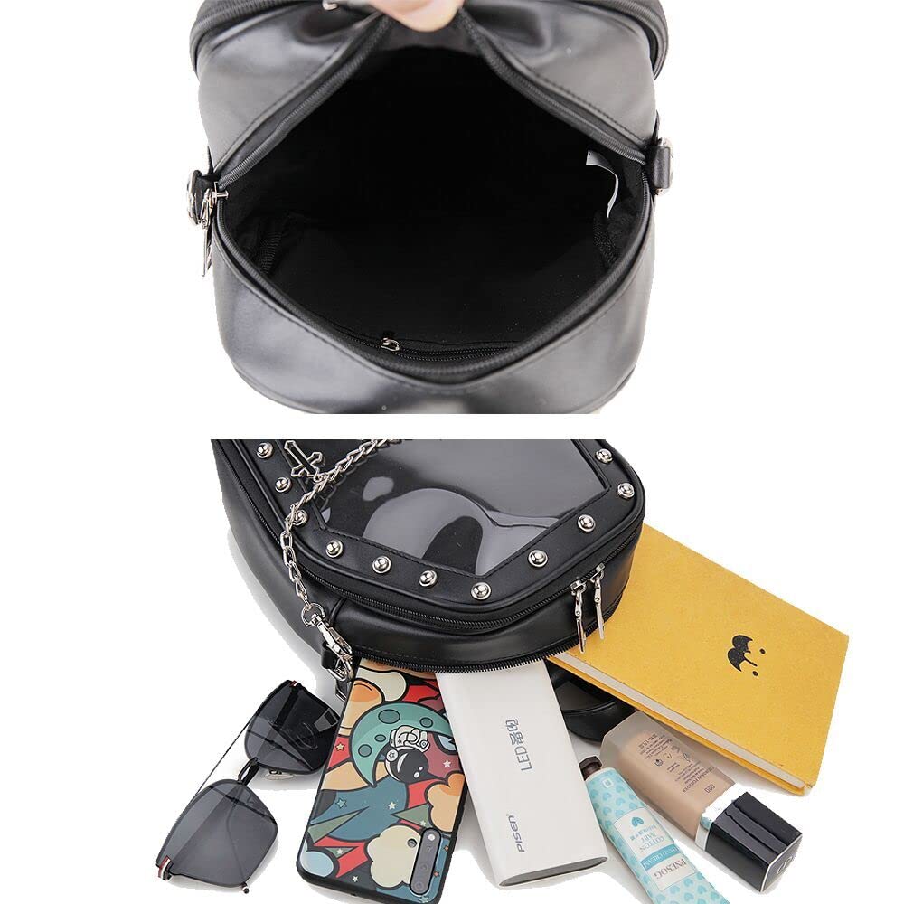 ENJOININ Gothic Coffin Shape Purses and Handbags for Women Halloween Shoulder Bag Ita Purse Backpack
