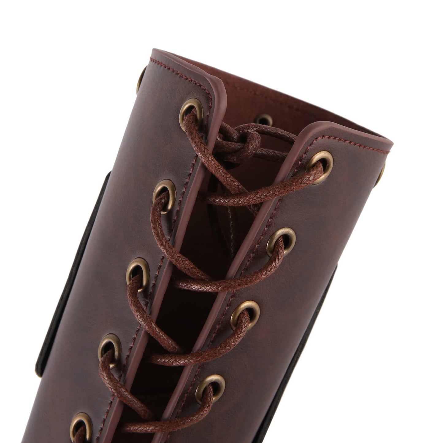 HZMAN Men's Gothic Steampunk Bracers, Leather Arm Guards for Women, Medieval Wristband for LARP/COSPLAY, One Size Adjustable