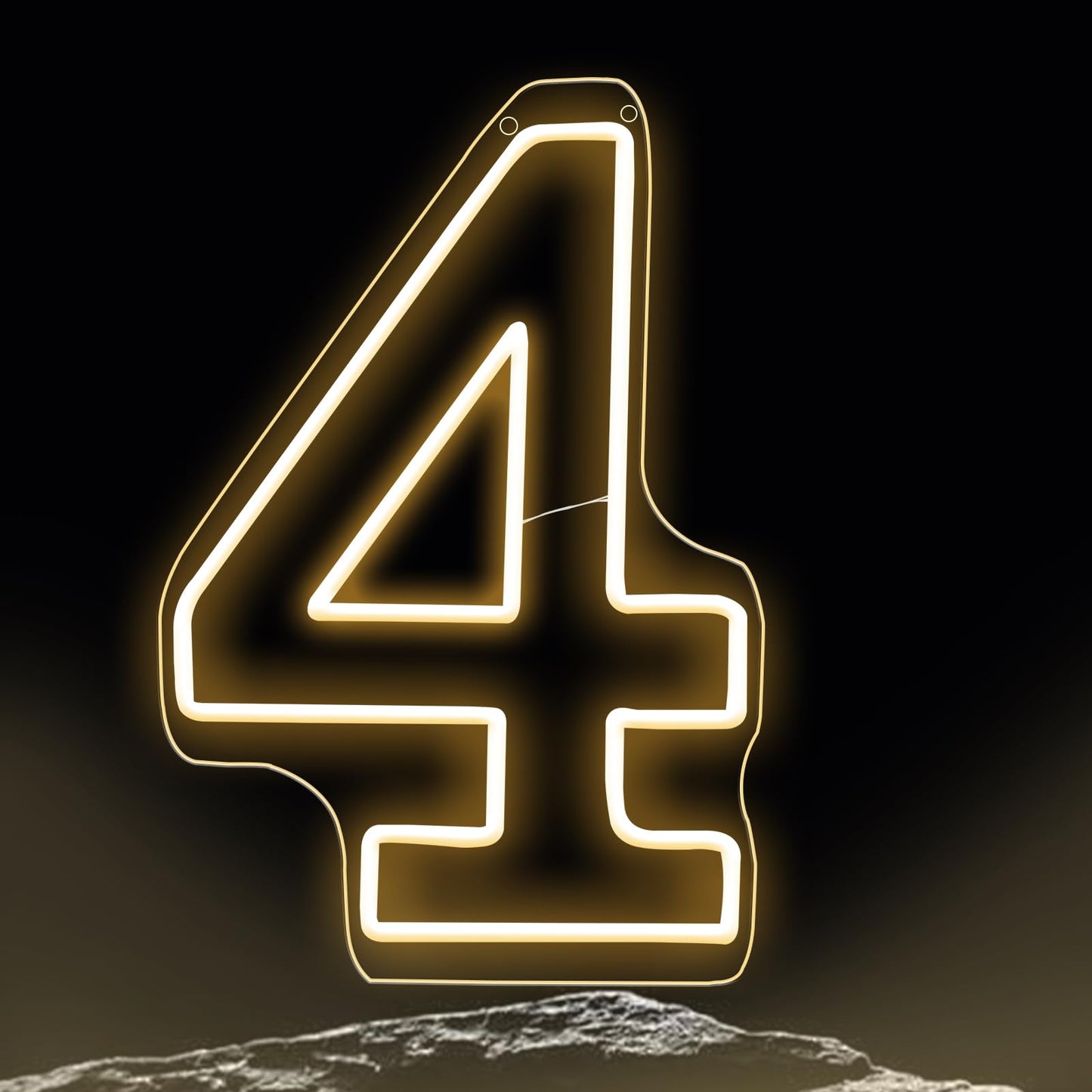 RUMONZS LED Acrylic Light up Number, Decorative Transparent Light up Letters USB Powered Big Number Sign Light for Birthday, Night Light, Party, Anniversary, Christmas, Home Decor, Wedding 12'' (number4)