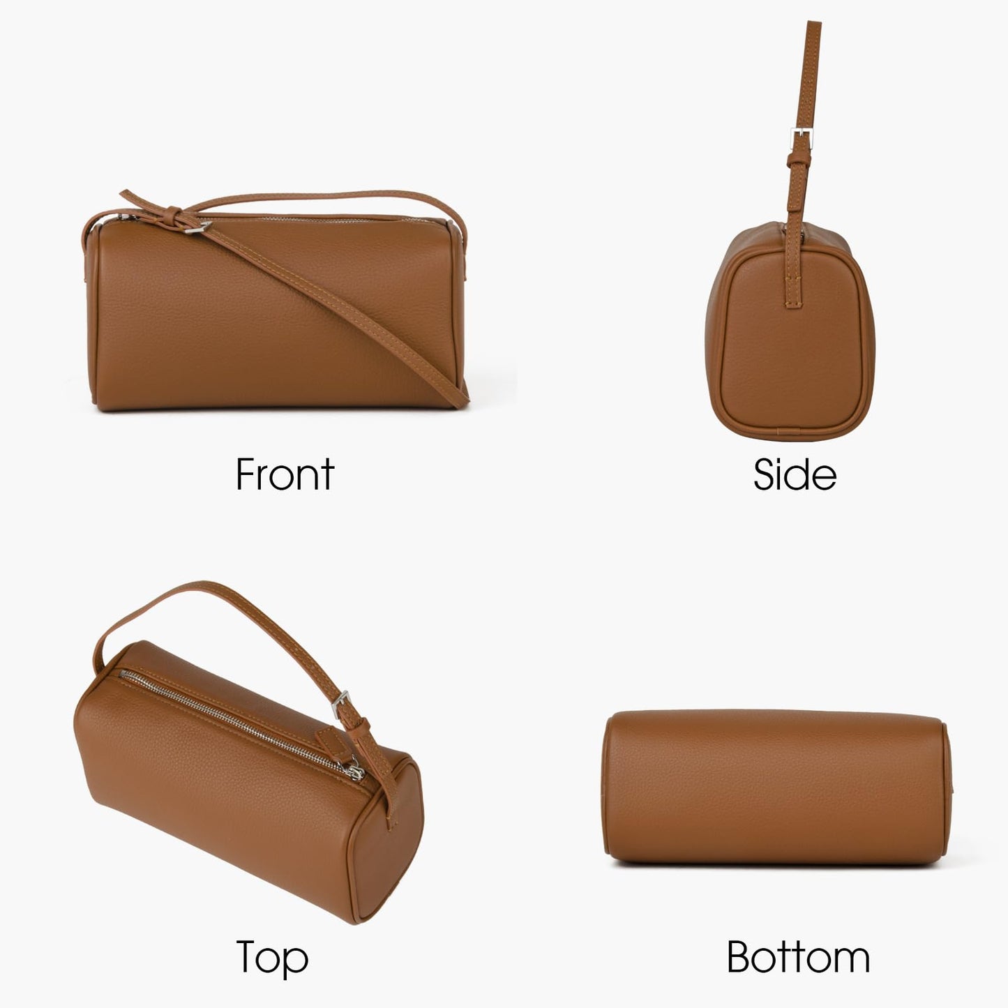 DONNAIN Premium Full-Grained Leather Crossbody Purses for Women, Hobo Bags for Women Crossbody with Adjustable Strap (Caramel-Lychee pattern, Small)