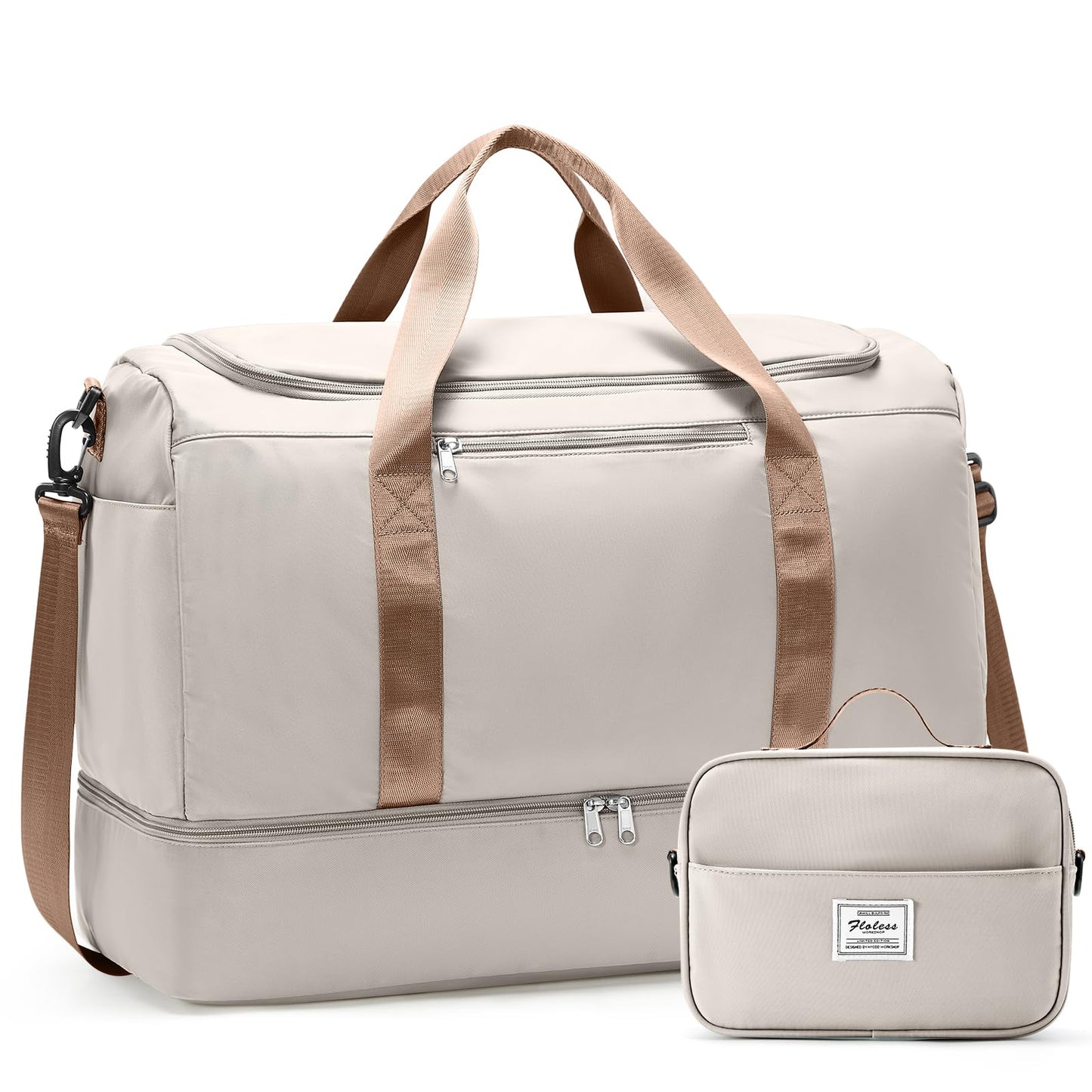 Extra Large Travel Duffle Bag with Shoe Compartment & Toiletry Bag, XL Weekender Bags for Women, Carry On Overnight Bags for Gym Sports, Water-Resistant Hospital Bag for Labor and Delivery