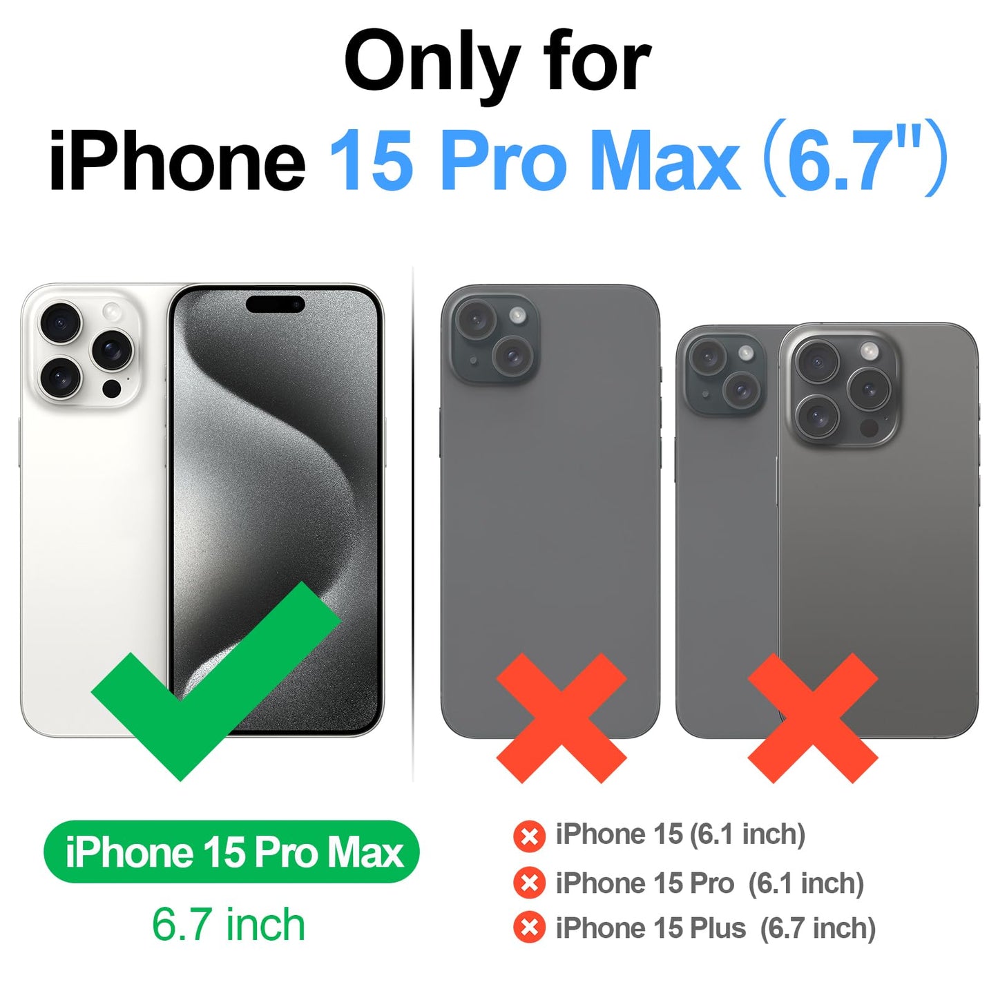SkyEagle Compatible with MagSafe iPhone 15 Pro Max Case Wallet with AirTag Holder,2 in 1 PU Leather Magnetic Detachable RFID Blocking Credit Card Holder Flip Cover Kickstand for Men Women,Brown