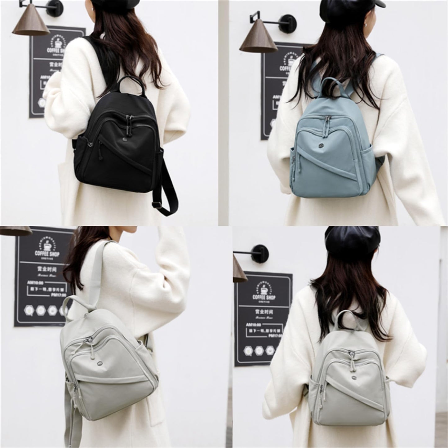 Wafybsre Backpack for Women Small, Mini Nylon Travel Backpack Purse, Shoulder Bag Cute Lightweight Daypack for Ladies (Black)