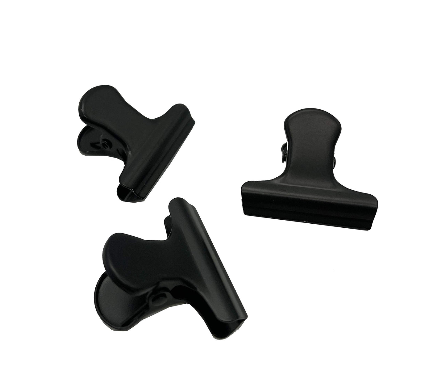Small Metal Bulldog Clips, 30 Pack 1.18 Inch Stainless Steel Metal Hinge Paper Clips Clamps (Black)