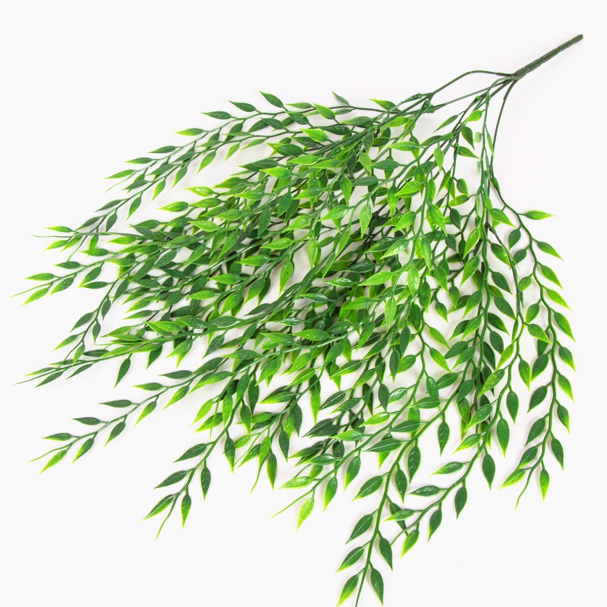 PASYOU Artificial Willow, Plastic Plants Greenery Leaves Fake Hanging Vine Faux Ivy for Home Indoor Outdoor Garden Door Wall DIY Basket Planter Filler Wedding Party Decoration UV Resistant - 4 Pack