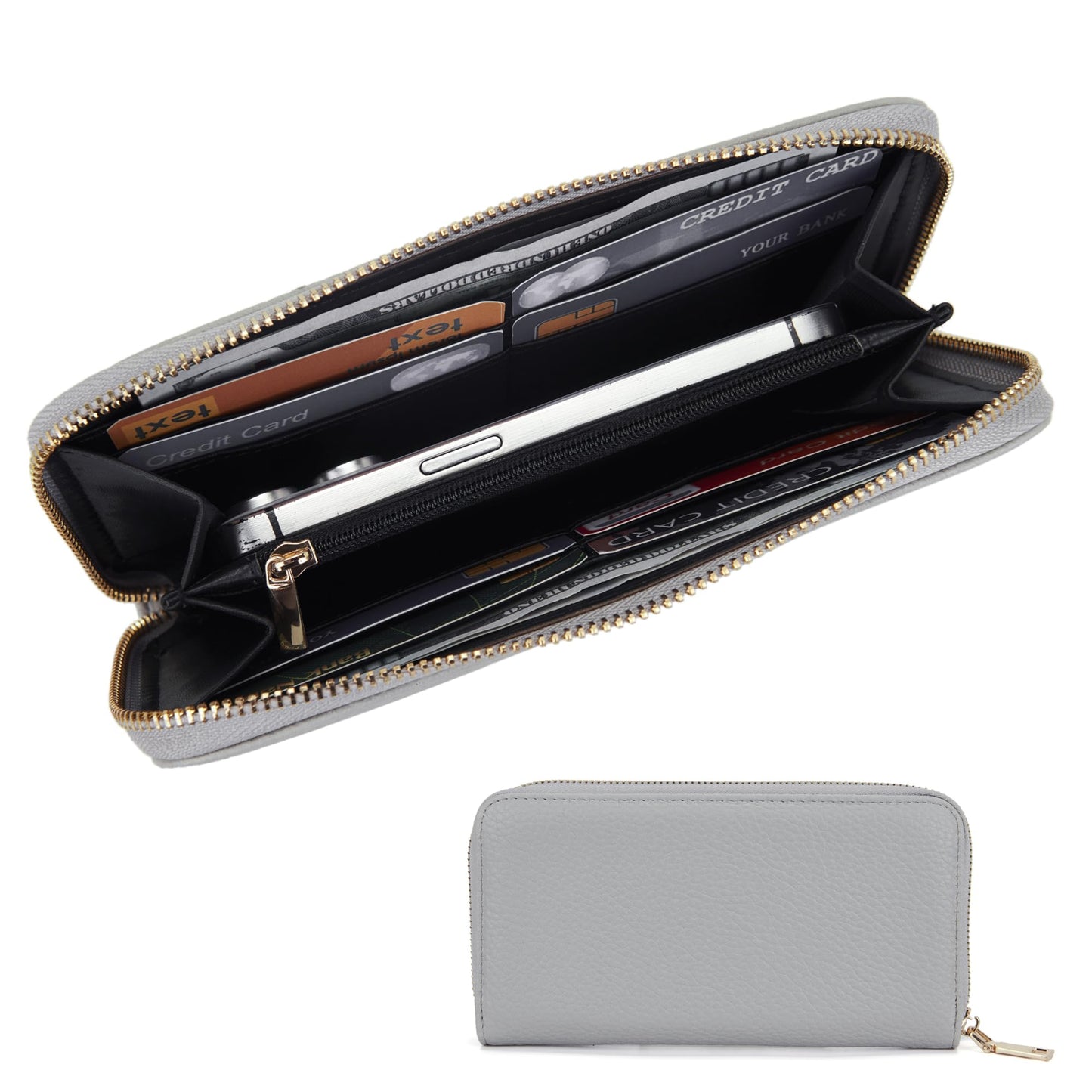 Large Crossbody Purses Set For Women Shoulder Bag Tote Handbags Ladies Hobo Bags With Wallet 4PCS Grey
