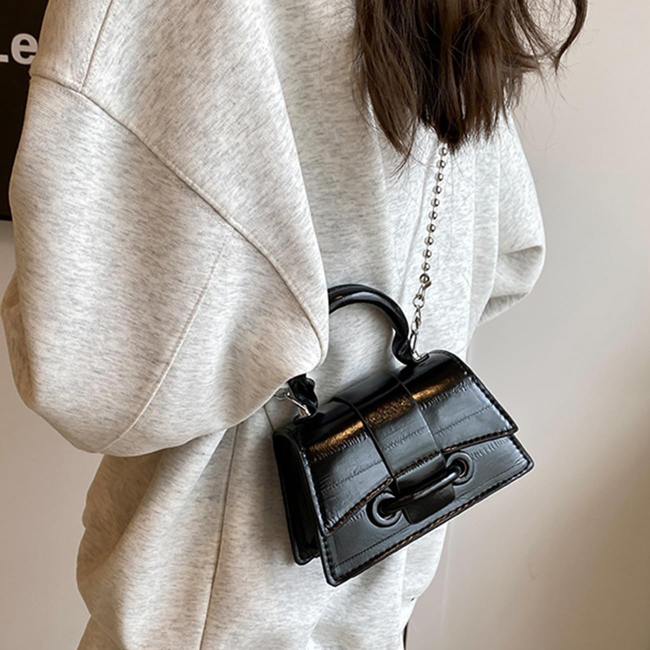 Mini Crossbody Bags Women's Y2K Purses Top Handle Crossbody Bag Clutch Shoulder Handbag for Cocktail Party Prom Wedding Black