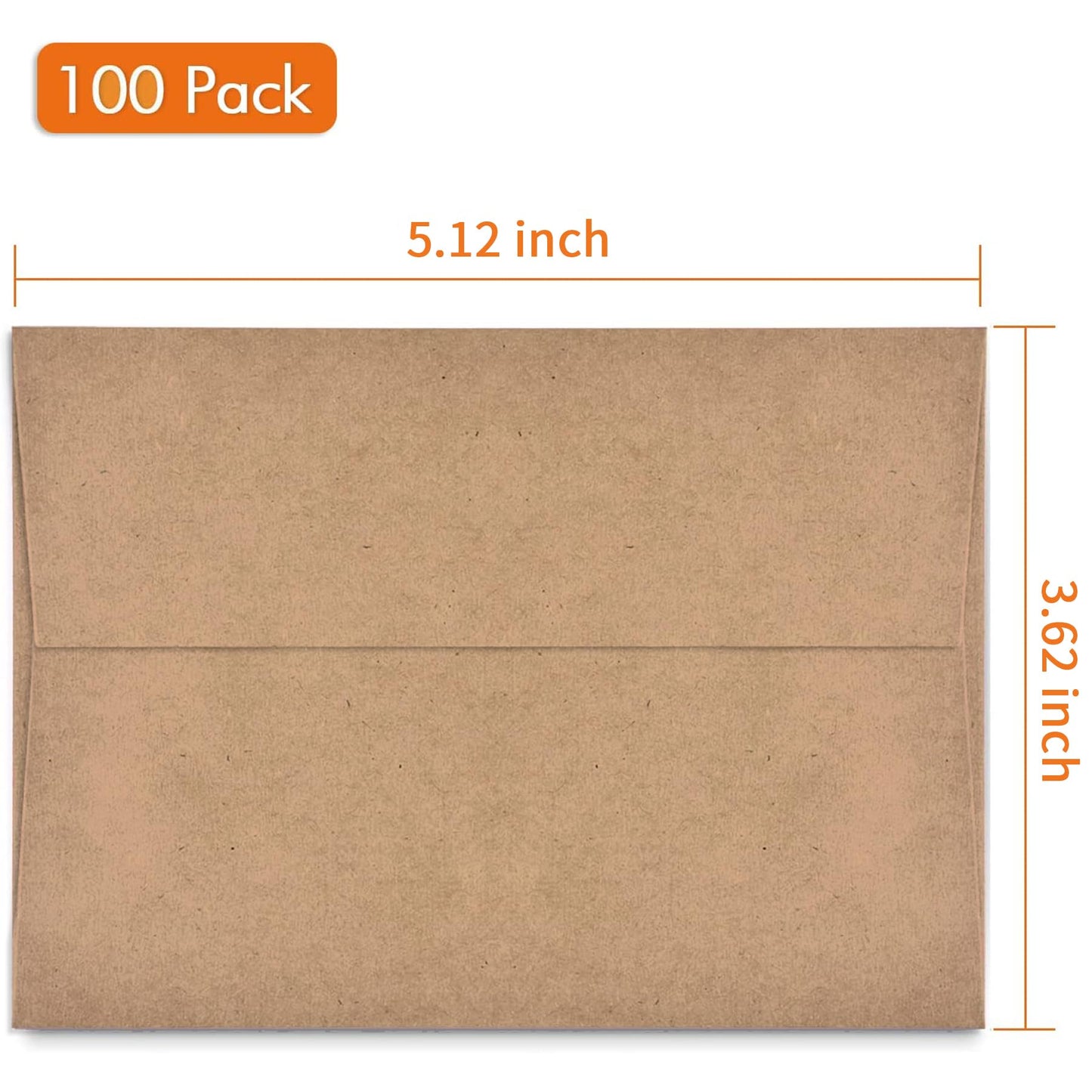 A1 Small Envelope - Mini Brown Kraft Paper Envelopes| Self Sealing |Perfect sized envelopes for personalize gift cards, wedding envelopes or Birthday Party place cards- 5.125 x 3.625 Inches (A1)