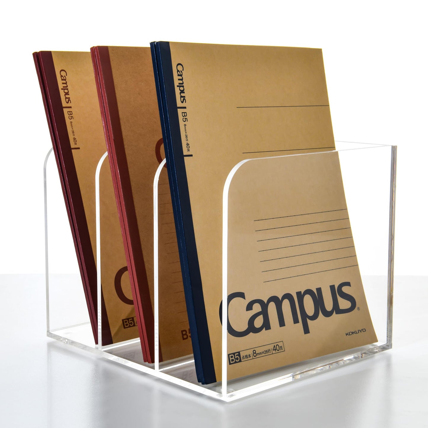AIMOLLY 3 Vertical Compartments Clear Acrylic Magazine & File Holder – Multipurpose Desk Organizer for Documents, Tablets, Magazines, Books – Office/Home/Classroom Rack
