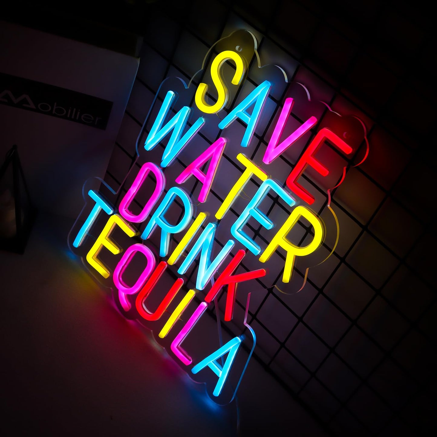 qbanziou Save Water Drink Tequila Neon Signs for Wall Decor,Neon Lights for Bedroom LED Signs Suitable for Man Cave,Doorplate,Christmas Gifts