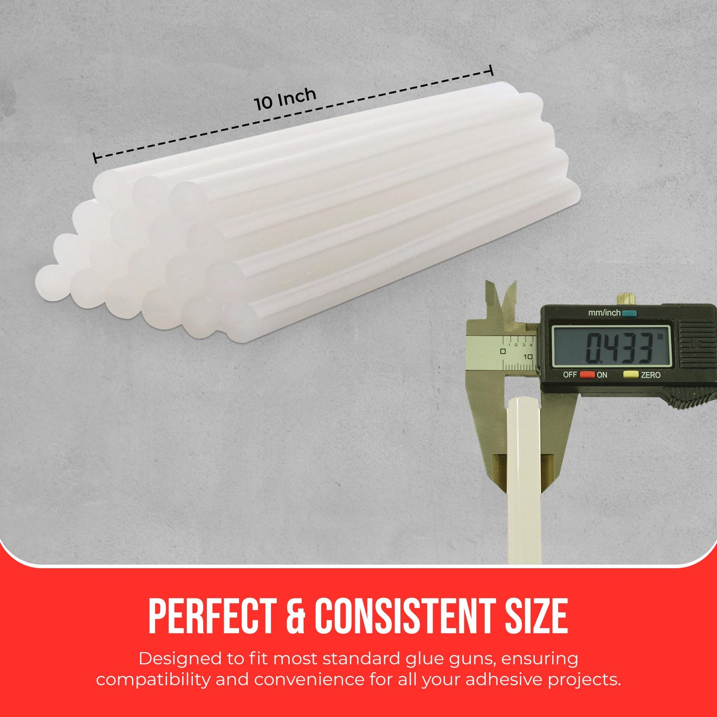 GlueSticksDirect Wholesale® Full Size Hot Melt Glue Sticks for Glue Gun - Bulk 10in - Great for Art Craft Repair & Compatible w/Most Glue Guns - 7/16" X 10" (Approx 450 Sticks, 25lbs Pack) - USA Made