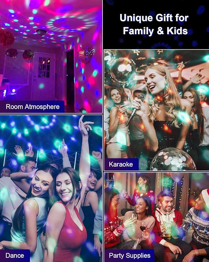 Luditek 3-Pack Sound Activated Party Lights with Remote Control Dj Lighting, Disco Ball Light, Strobe Light Stage Lamp for Home Room Dance Prom Party Decorations Supplies
