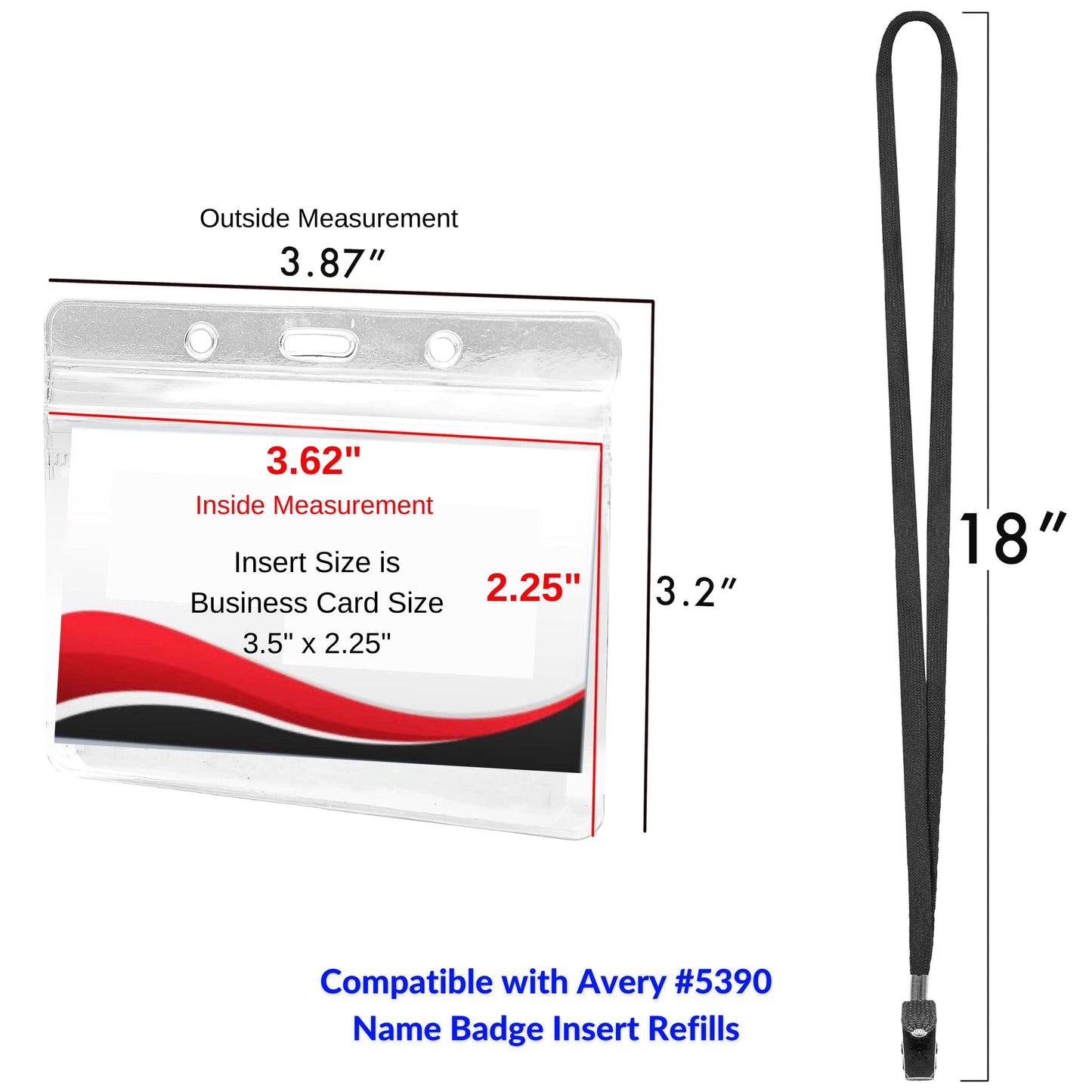 SEE-IT! 330 pcs Make 110 Name Tag Holders with Lanyards and White Insert Cards, Quick Load No Zipper Badge Protector ID Holder Heavy Duty Reusable Business School Church Conference