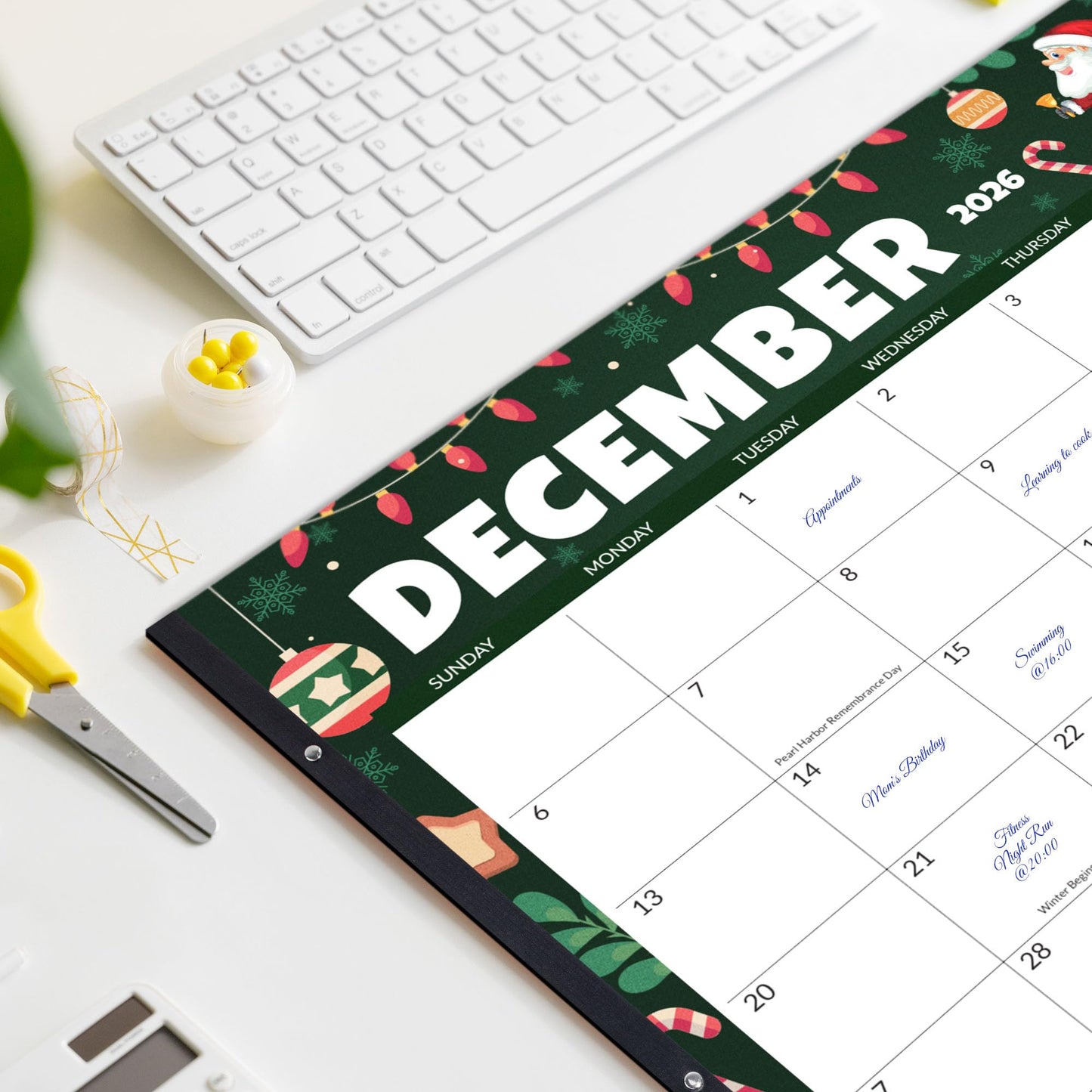 SUNEE Desk Calendar 2026 Large 22x17 from April 2026 to December 2027, Extra Large Desktop Monthly Calendar Pad 21 Months For Teacher or Office, Desk Top, Seasonal