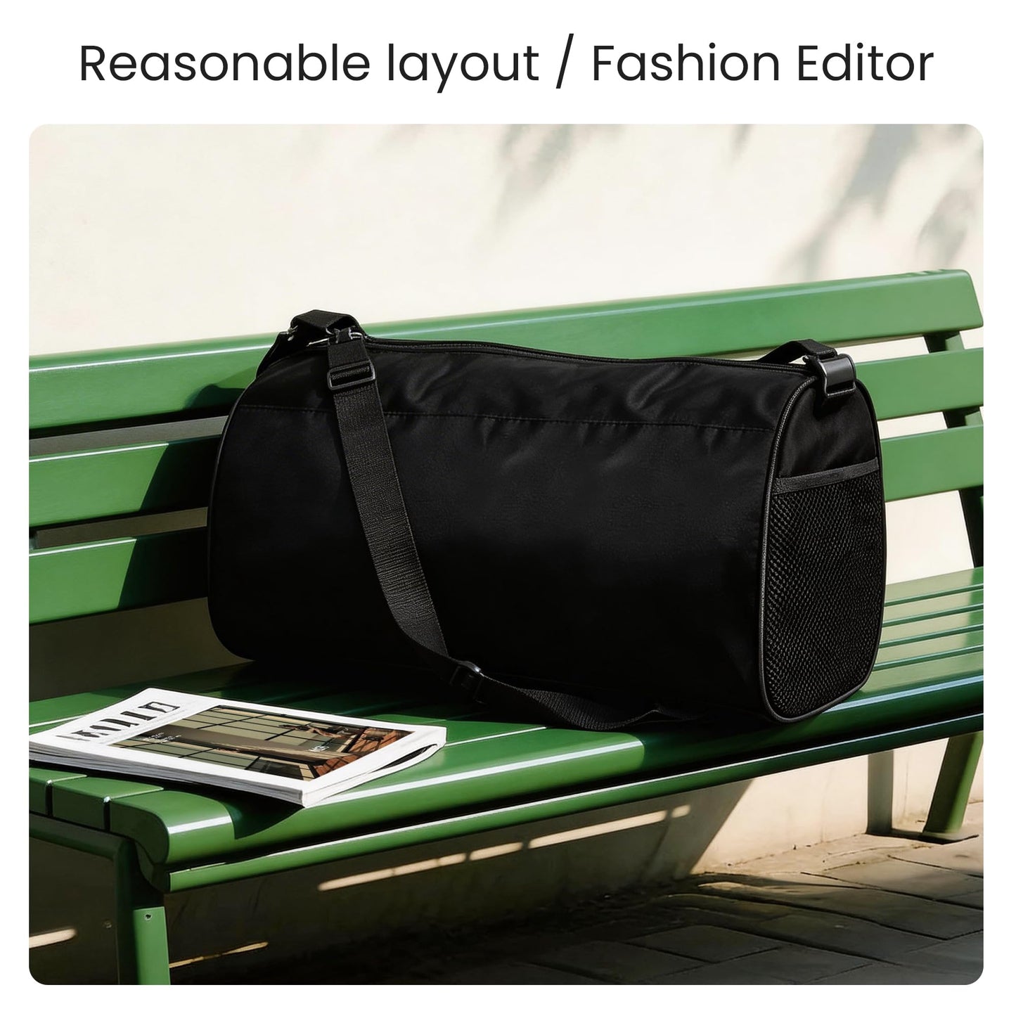 C&F BOGMOST Small Gym Bag for Women & Men,Small Lightweight Duffel Bag Carry On Bags Mini Duffel Travel Bag Waterproof Sports Bags for Workout/Sport/Travel, Black