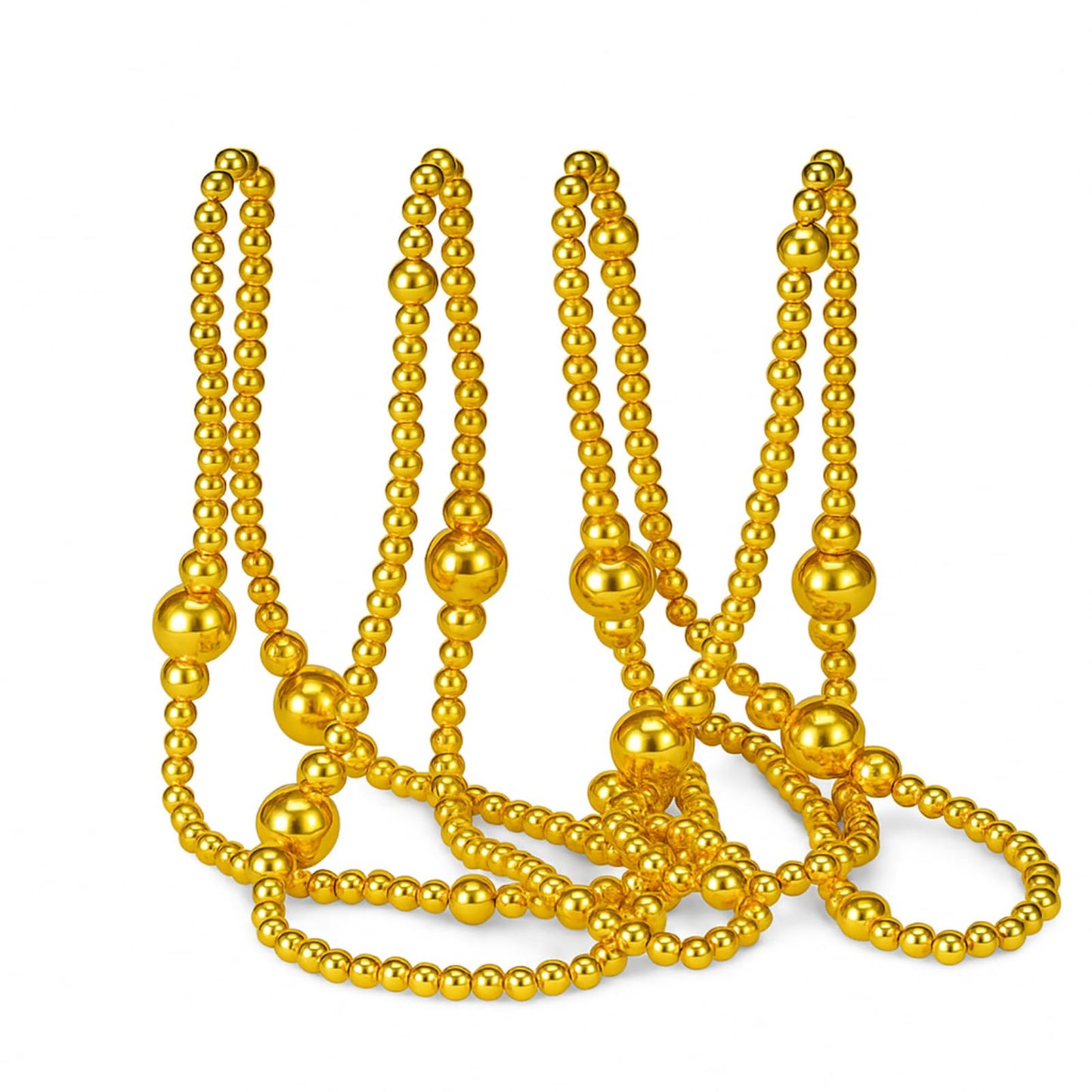 Yalikop 11.8 ft Gold Faux Pearl Beads Garland for Wedding Pearl Garland Strand Chain Wedding Decoration for Floral Centerpieces Bridesmaid Party Favor Mantel Fireplace Stairs