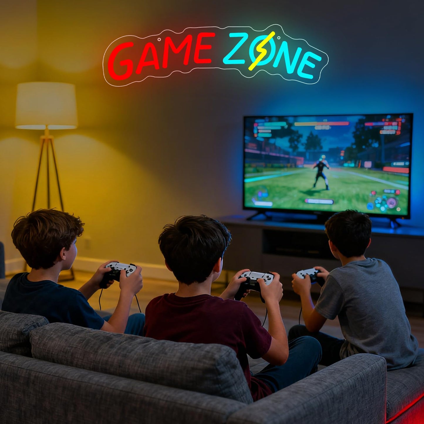 Game Zone Neon Sign, Gaming Neon Light for Game Room Wall Decor, Gamer Neon Signs for Boy Man Cave, Bedroom Decoration, Great Gift for Kids Friends Birthday Party