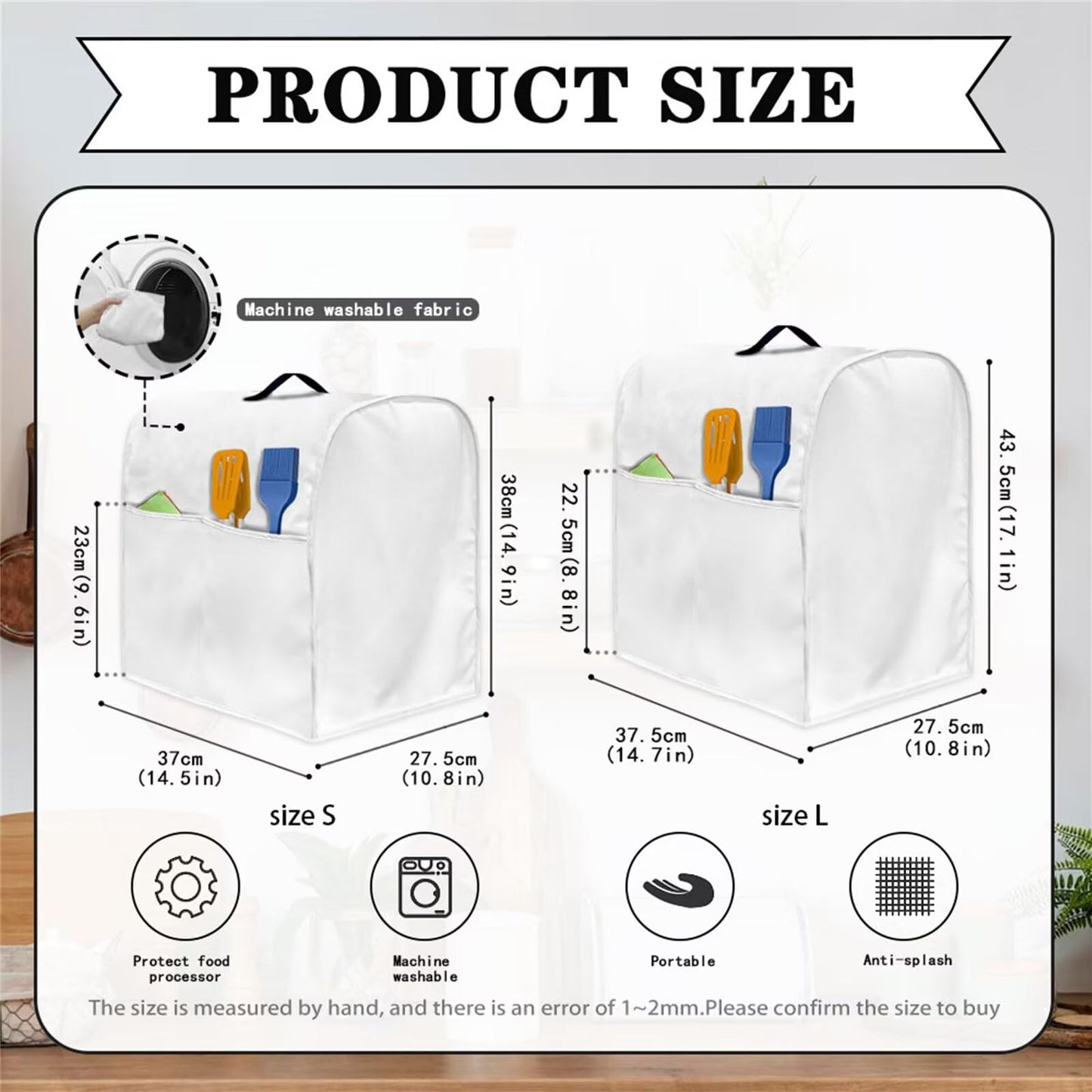 YUVAMAGIMO Floral Hummingbird Foldable Portable Mixer Cover | Dust Protector with Handle & Pocket | 6-8 Quart Kitchen Appliance Protector for Home Decor