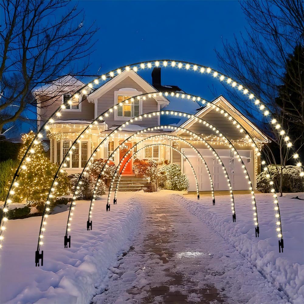 Stephan Roberts 3 Pack Light Arch, for Holiday Christmas Wedding, Outdoor Decoration, Simple & Easy Assembly, Customizable & Reusable, Doorway Pathway Yard Backdrop Decor (Light Arch, 2)