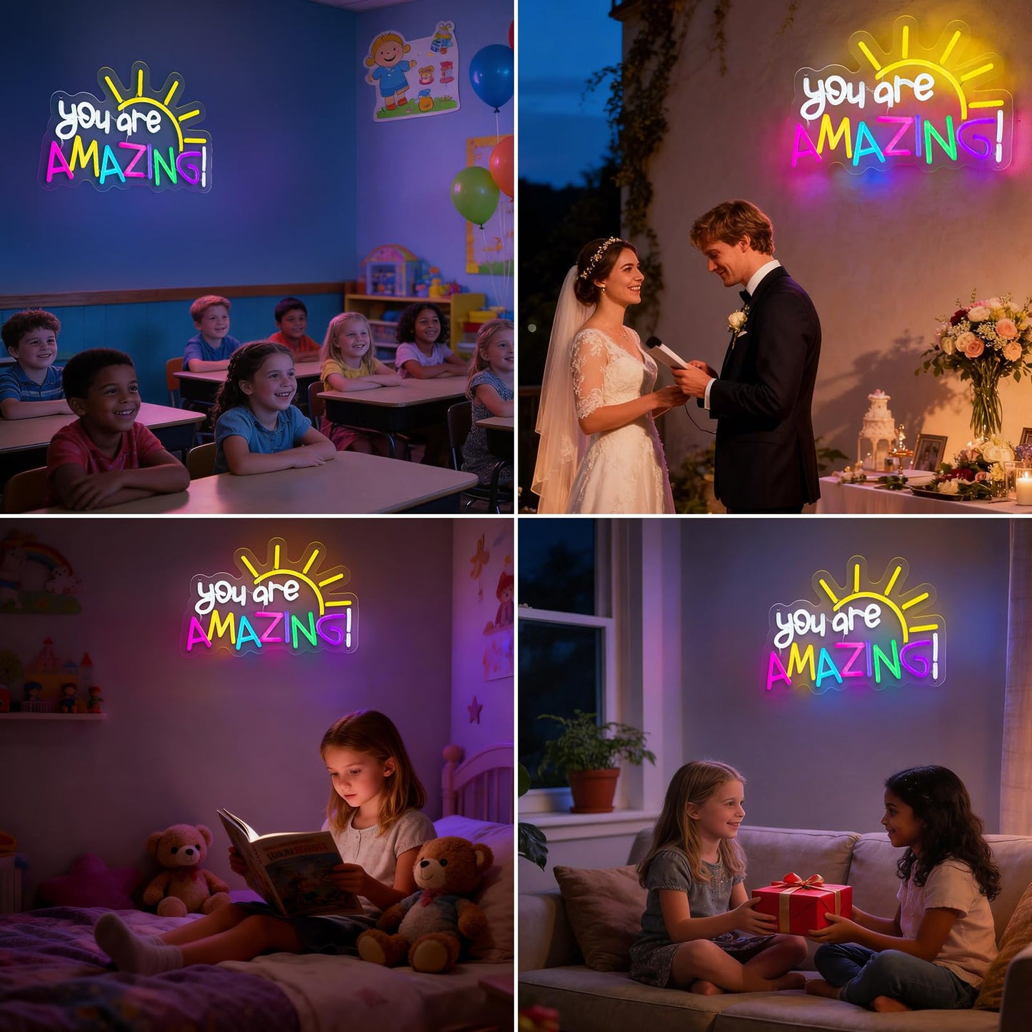 AOOWSDX You Are Amazing Neon Sign,Classroom Neon Signs for Wall Decor,Teacher Appreciation Gifts,Room Decor for Teen Girls Light up Sign for Bedroom Home Bar Nursery Wedding Birthday Party Gifts