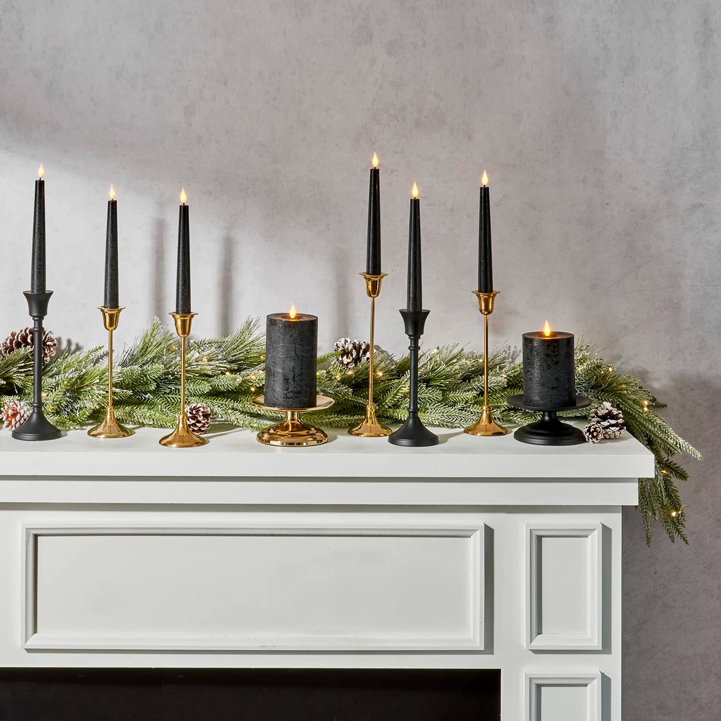 LampLust Winter Garland with Lights Battery Operated, 6 Ft Lighted Garland, Frosted Garland with Pine Branches & Faux Snow, 100 LED Lights with Timer, Winter Garland for Mantle All Year Round