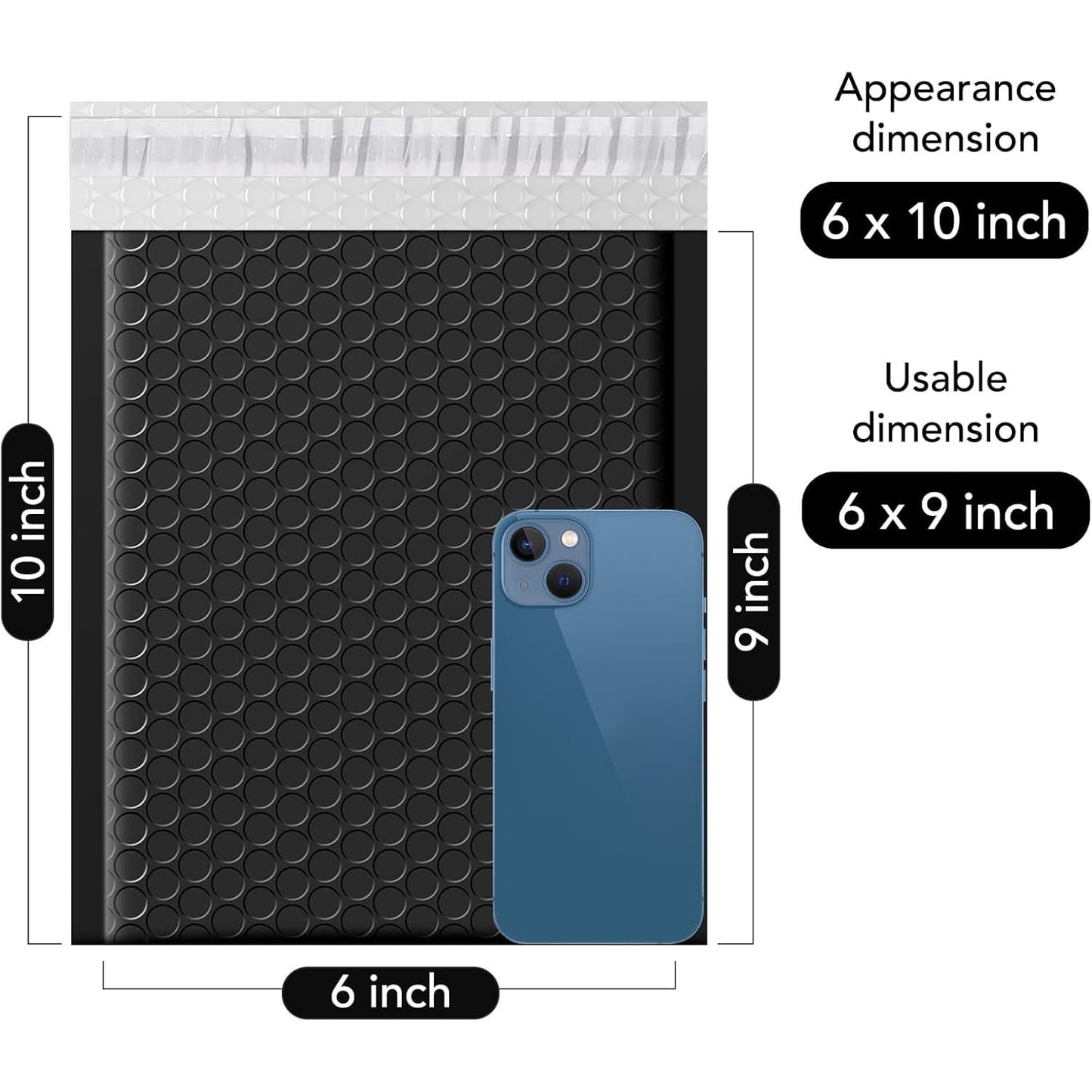 Fuxury Bubble Mailers 6x10" 100 Pack Black Padded Envelopes Usable Size 6x9" Thick Mailing Envelopes Bubble Opaque Padded Mailers Shipping Bags for Mailing Jewelry Makeup Small Business#0