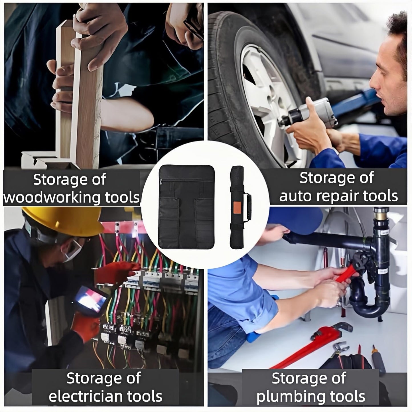 Tool Bag Roll Up, Roll Up Tool Pouch with 22 + 1 Pocket,Waterproof tool roll up bag, Heavy Duty Tool Roll Bag Organizer.