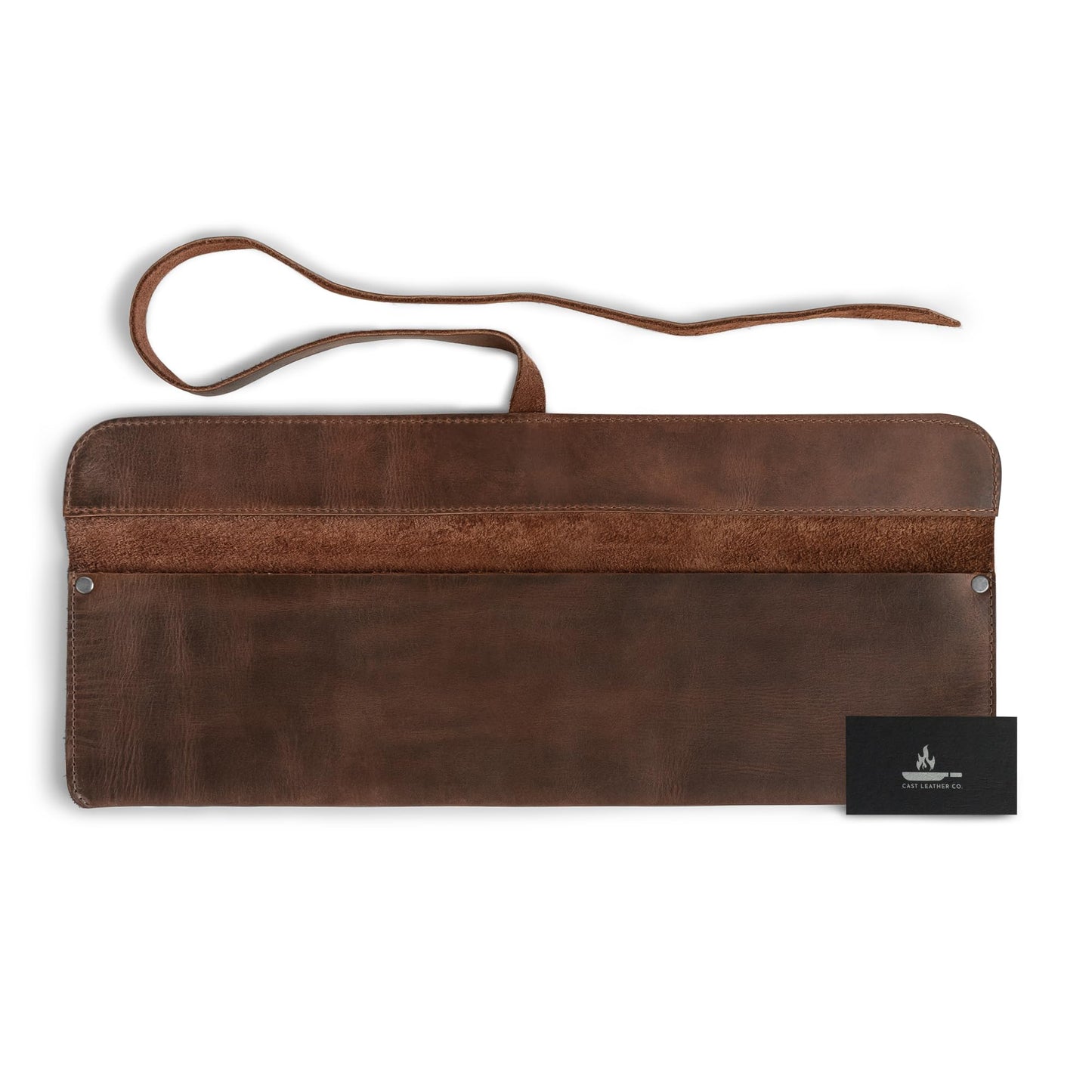 Leather Chef Knife Sheath, Single Case for Chef's Knives, Kitchen Small Storage Bag, Roll Bags for Travel, Professional Chefs Carrying Wrap Holder, Butcher Rolls Carrier (Bourbon Brown)